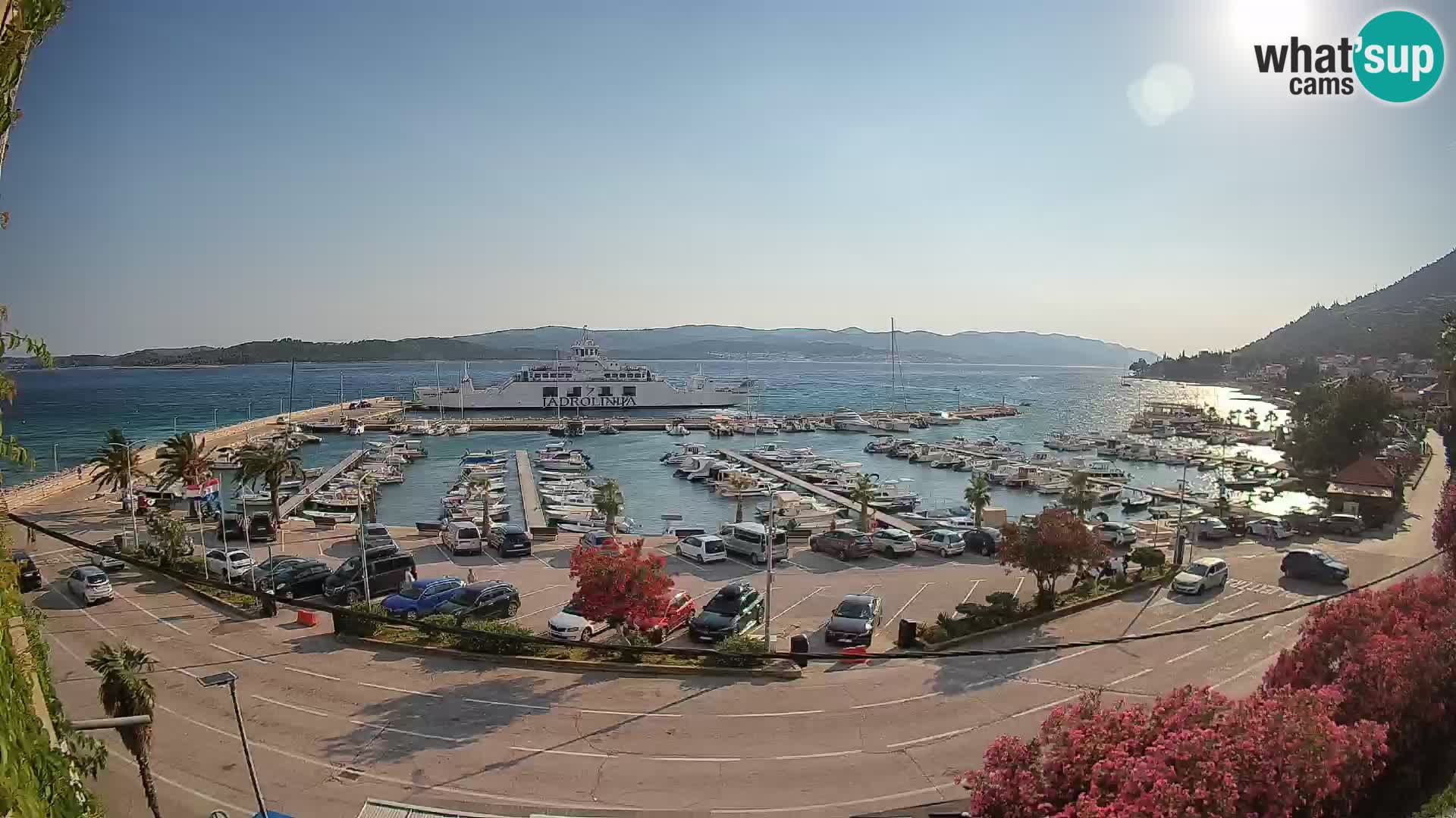 Webcam Orebić Riva – Ferry to Korčula Live
