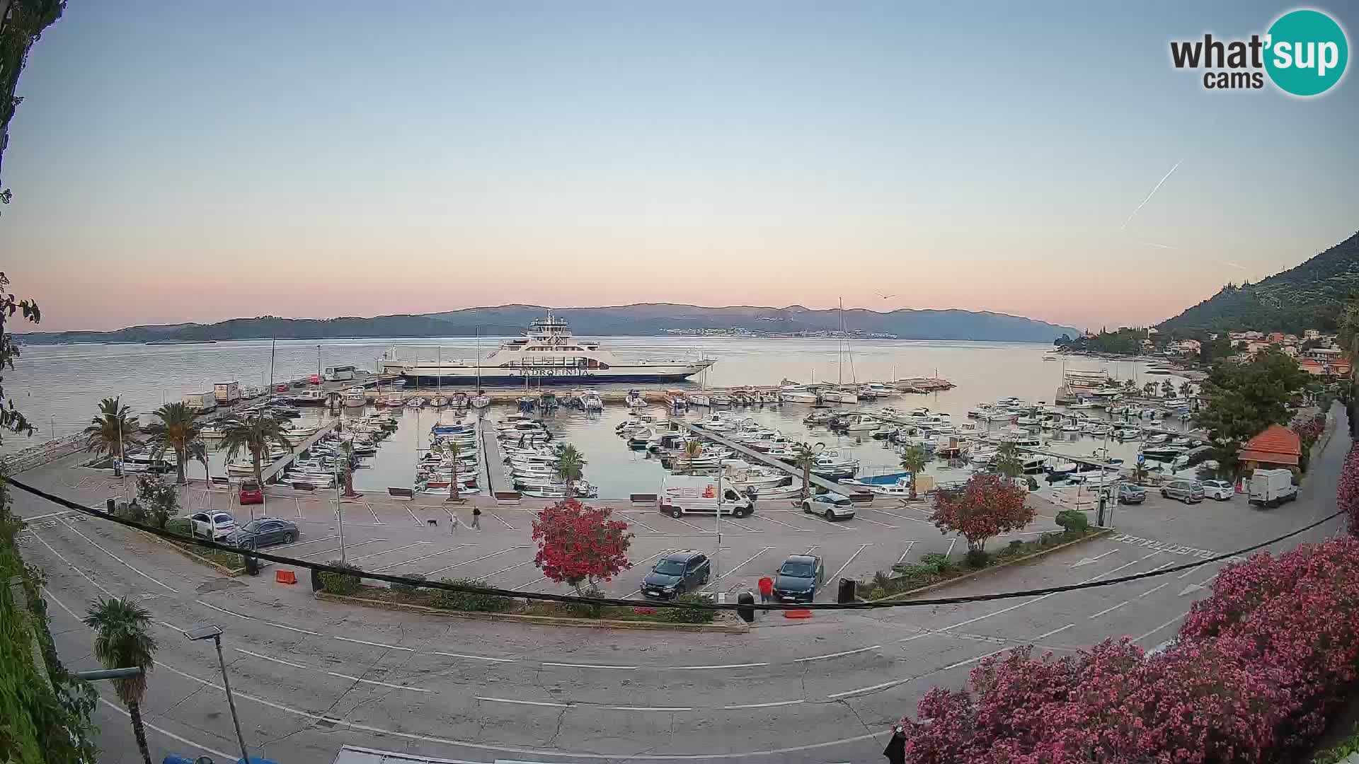 Spletna kamera Orebić Riva – Trajekt za Korčulo v živo