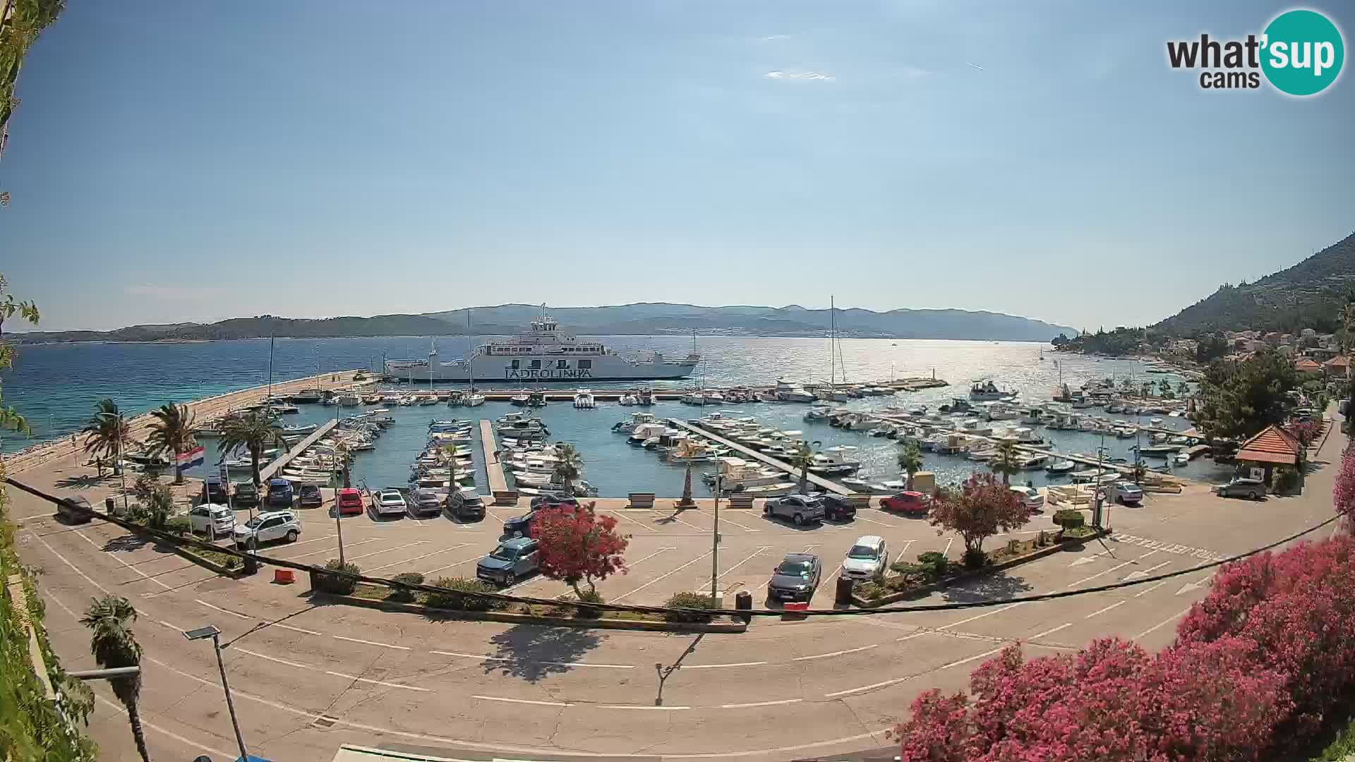 Webcam Orebić Riva – Ferry to Korčula Live