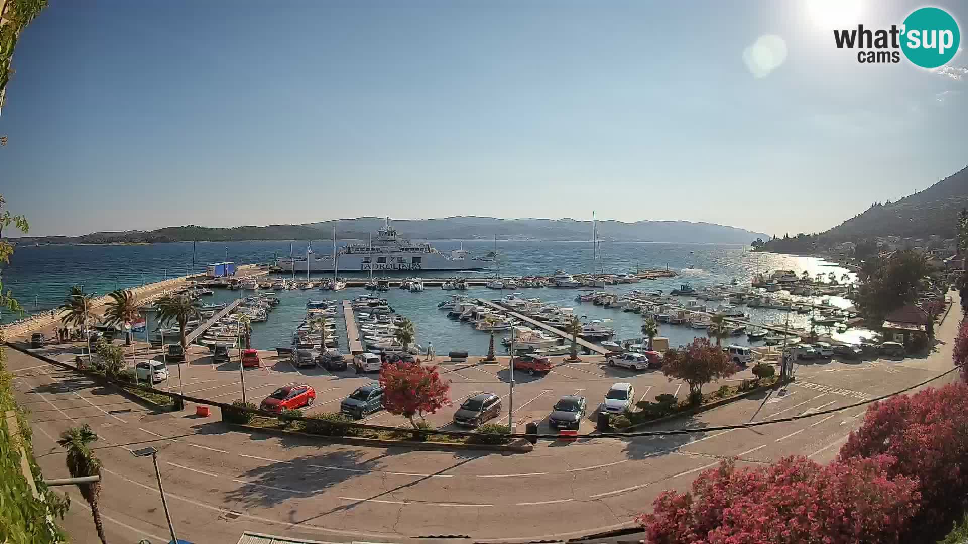 Webcam Orebić Uferpromenade – Fähre nach Korčula Live