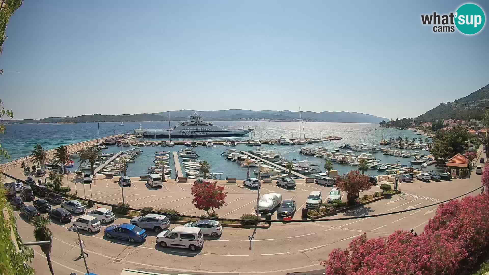 Webcam Orebić Uferpromenade – Fähre nach Korčula Live
