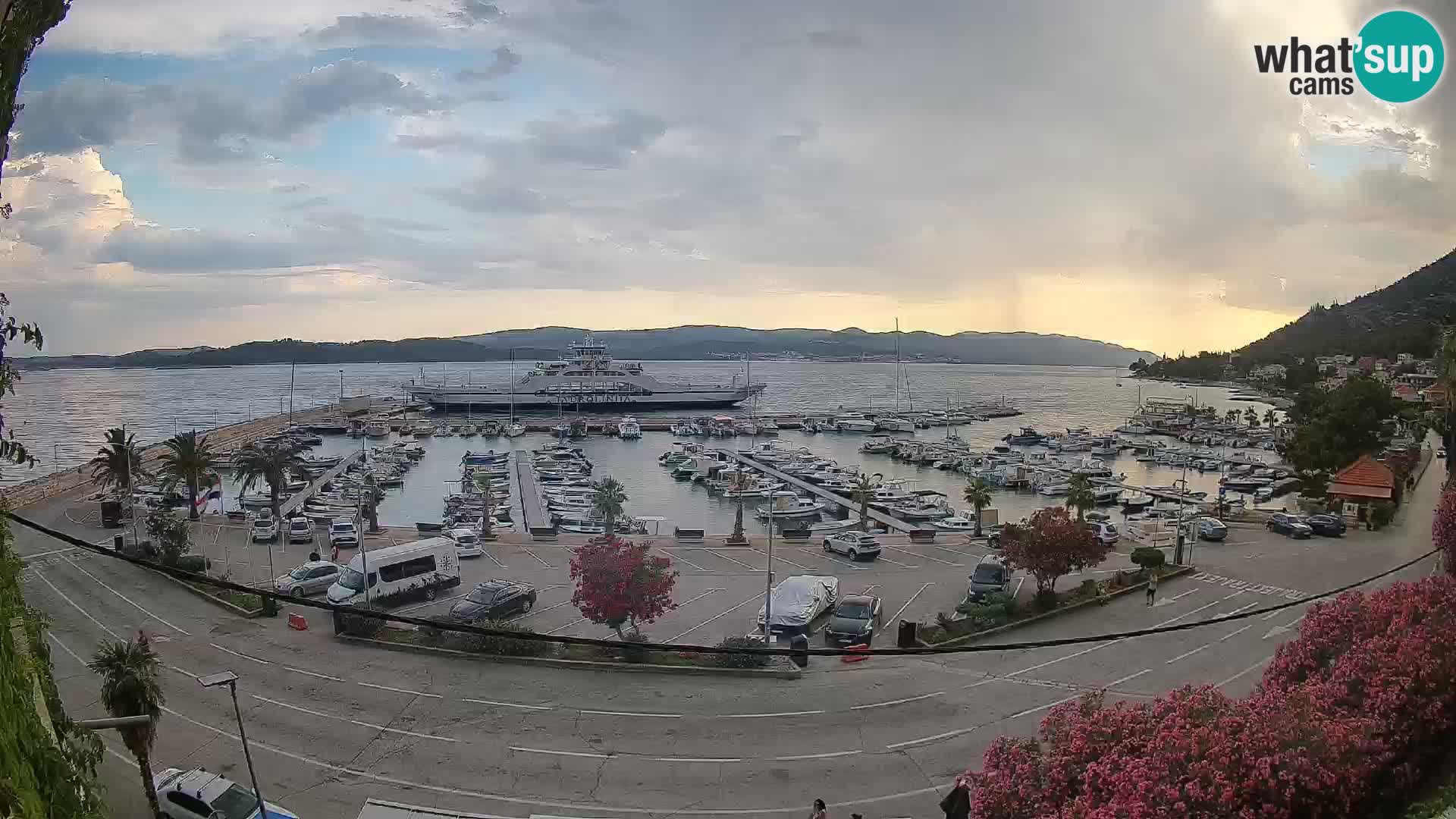 Webcam Orebić Riva – Ferry a Korčula en vivo