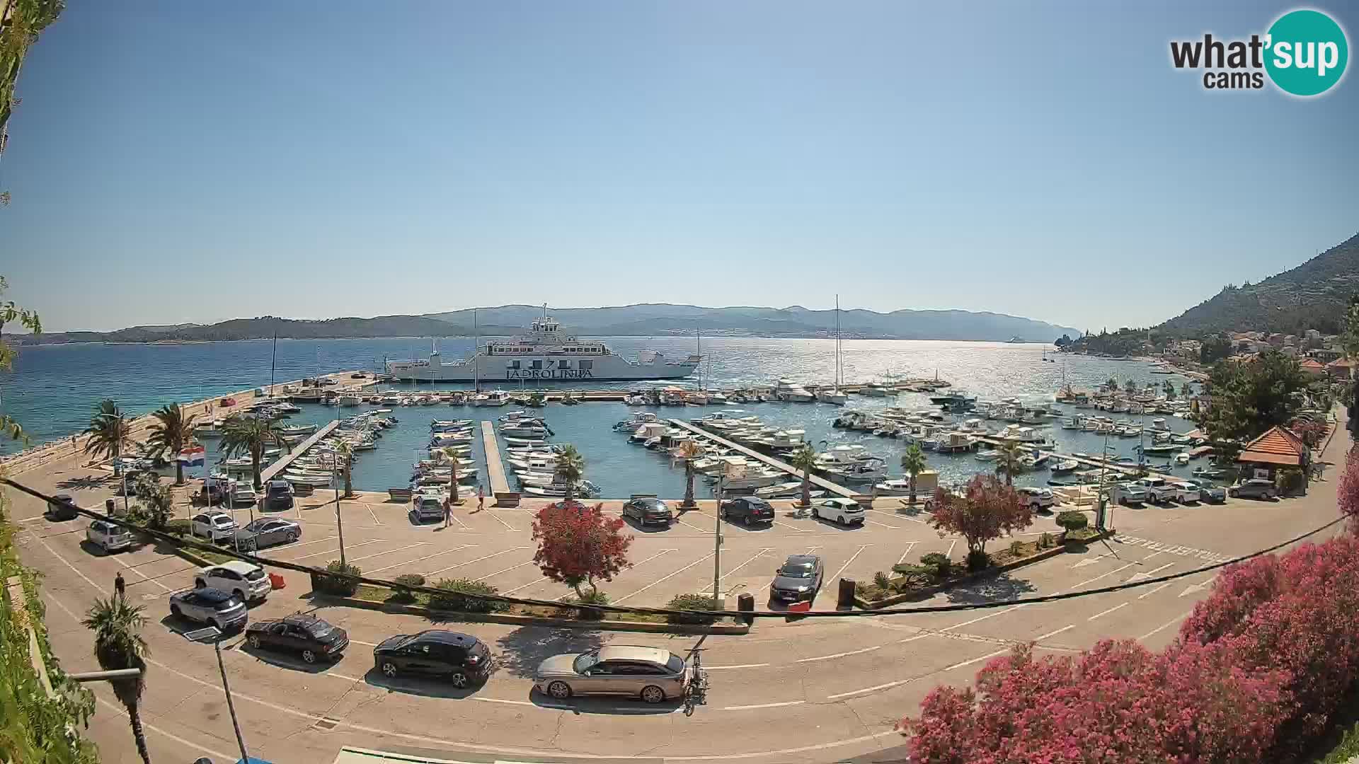 Webcam Orebić Uferpromenade – Fähre nach Korčula Live