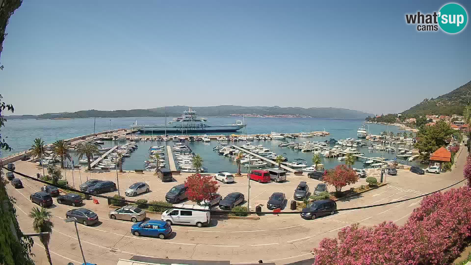 Spletna kamera Orebić Riva – Trajekt za Korčulo v živo
