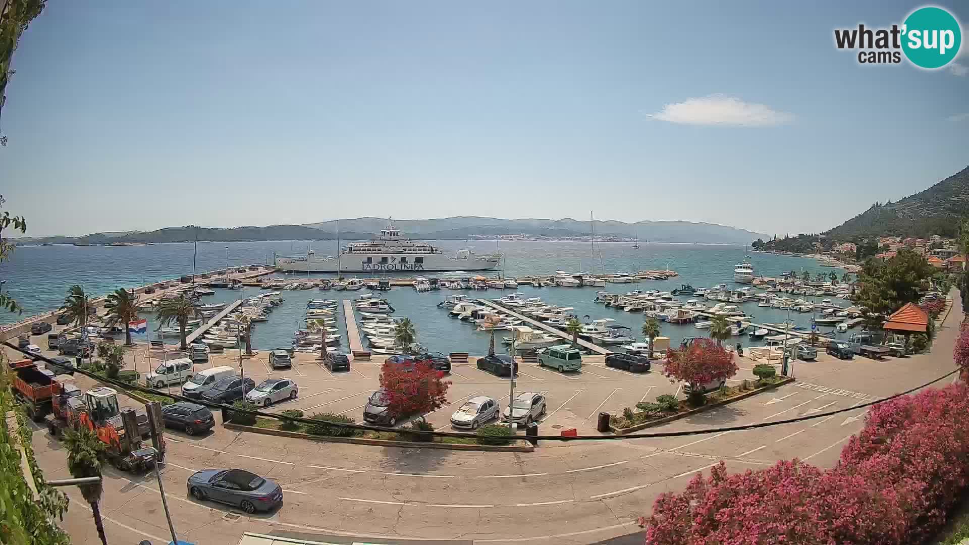 Webcam Orebić Uferpromenade – Fähre nach Korčula Live