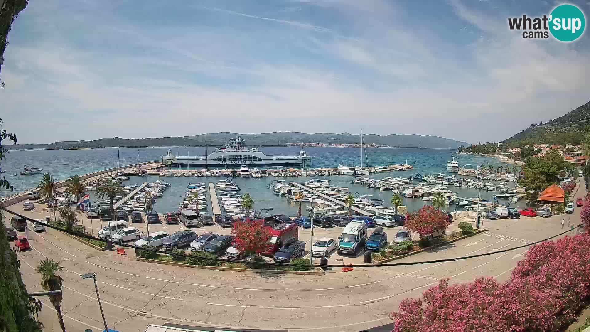 Webcam Orebić Riva – Ferry a Korčula en vivo
