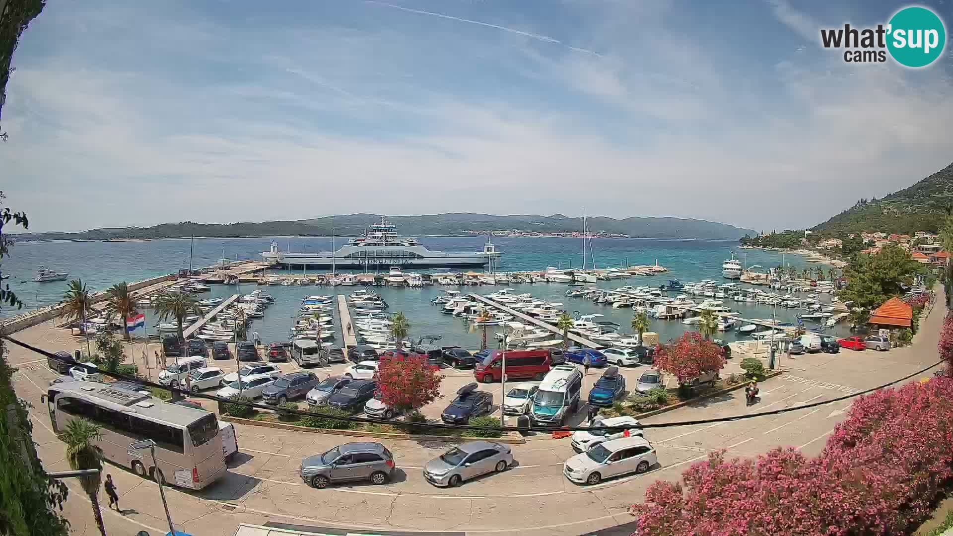 Webcam Orebić Riva – Ferry a Korčula en vivo