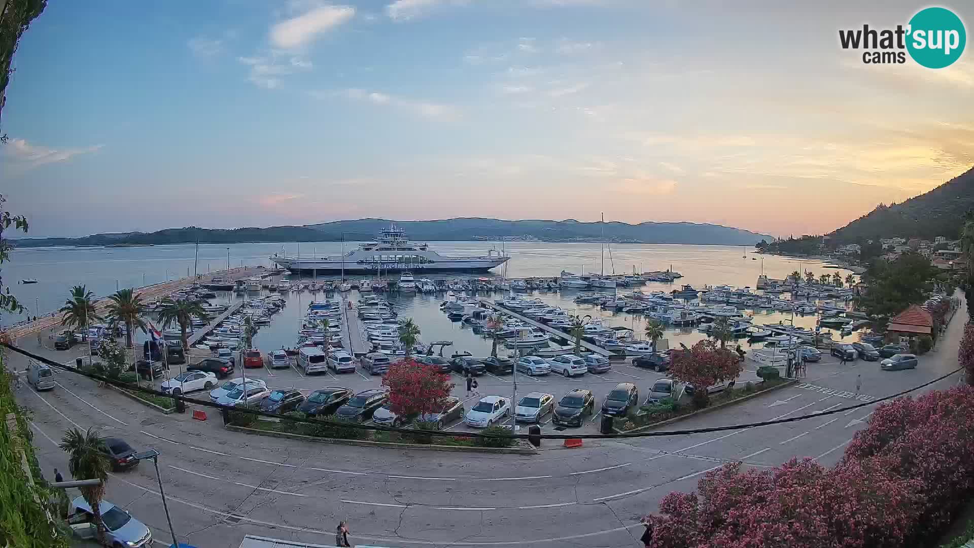 Spletna kamera Orebić Riva – Trajekt za Korčulo v živo