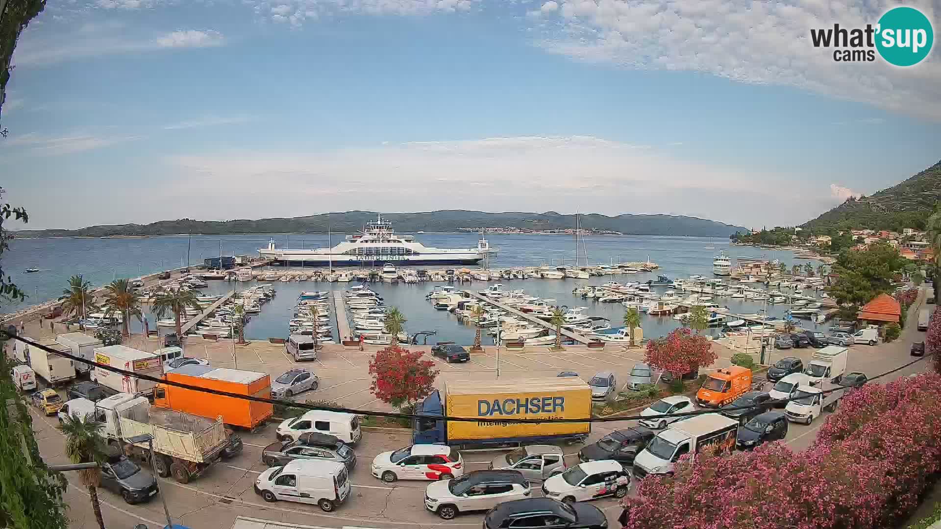 Spletna kamera Orebić Riva – Trajekt za Korčulo v živo