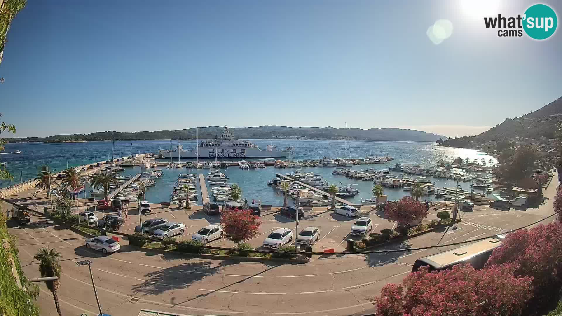 Spletna kamera Orebić Riva – Trajekt za Korčulo v živo
