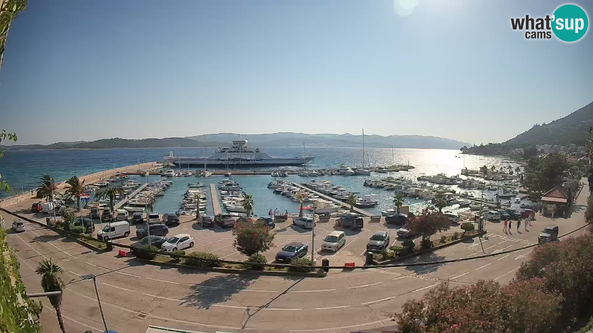 Webcam Orebić Uferpromenade – Fähre nach Korčula Live