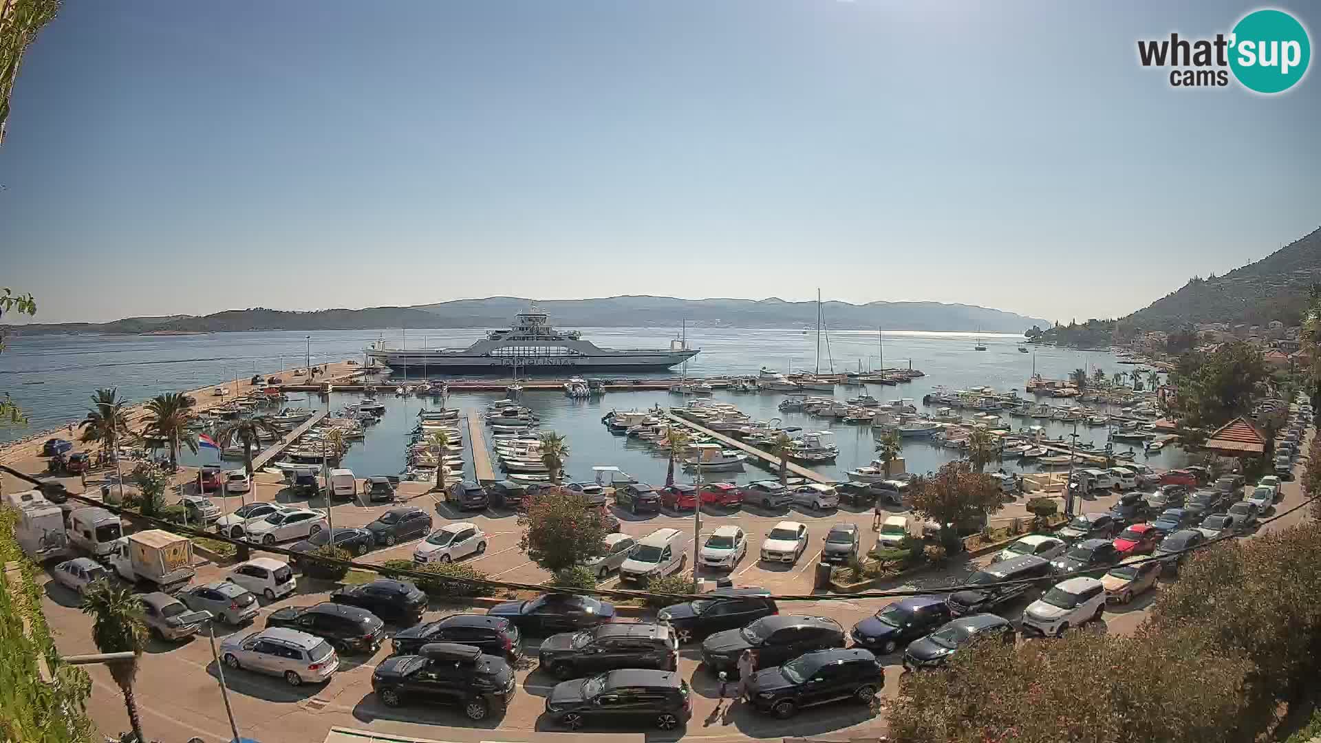 Webcam Orebić Uferpromenade – Fähre nach Korčula Live