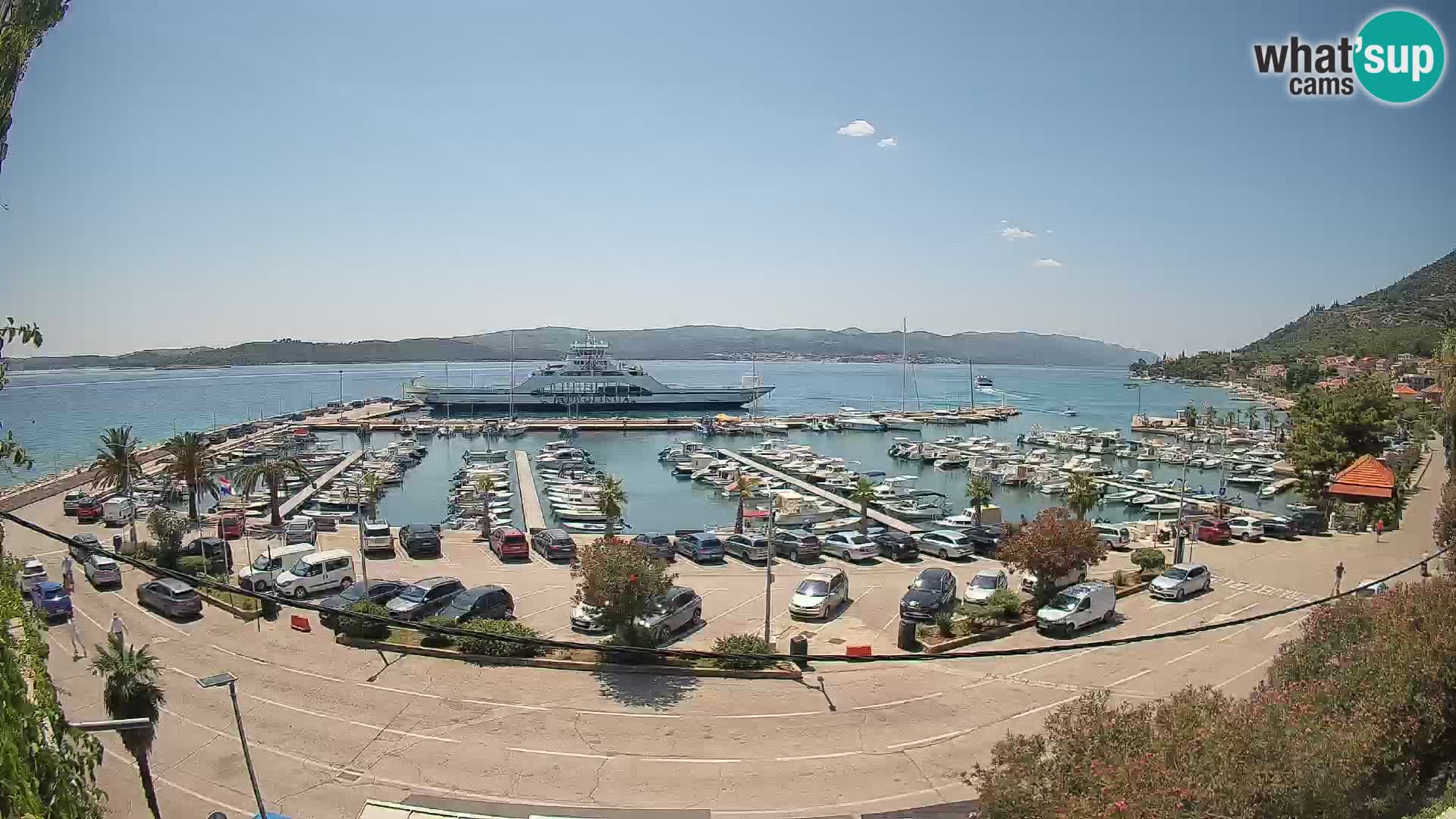 Webcam Orebić Uferpromenade – Fähre nach Korčula Live