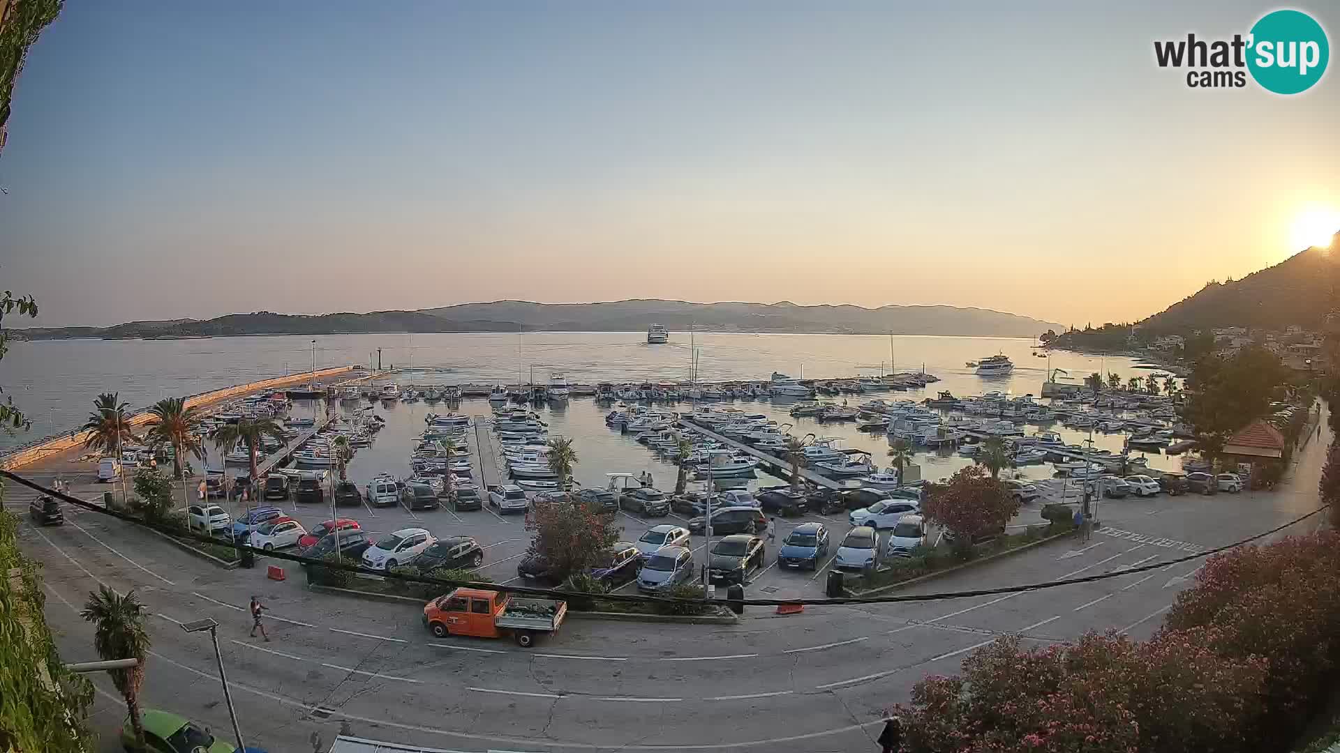 Spletna kamera Orebić Riva – Trajekt za Korčulo v živo
