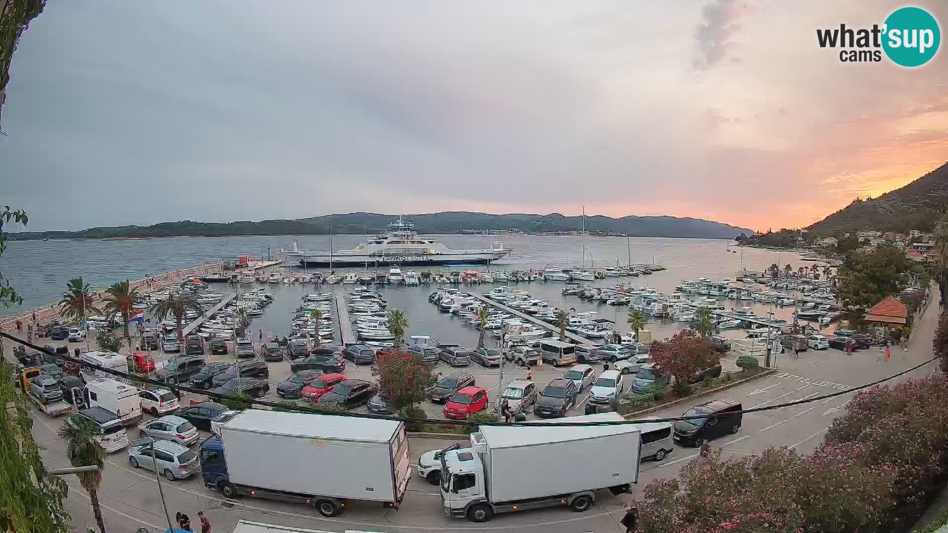Webcam Orebić Uferpromenade – Fähre nach Korčula Live