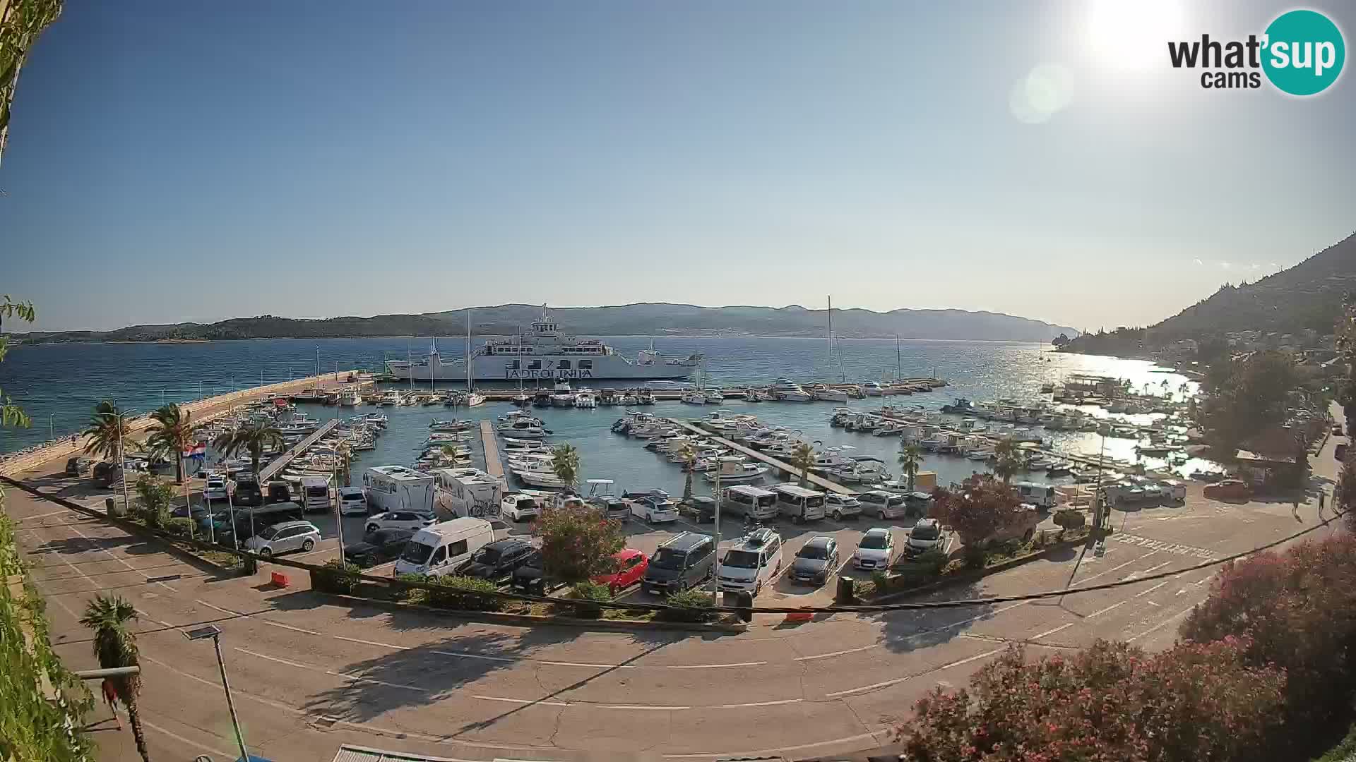 Webcam Orebić Uferpromenade – Fähre nach Korčula Live