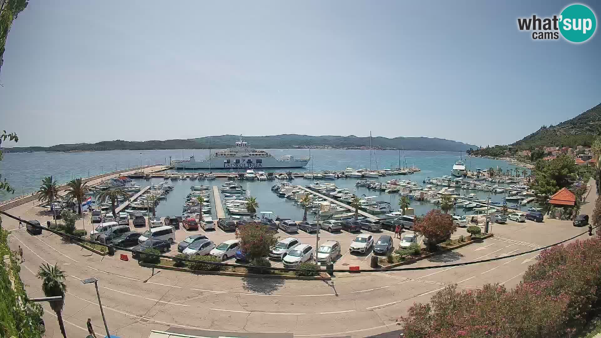 Webcam Orebić Riva – Ferry a Korčula en vivo