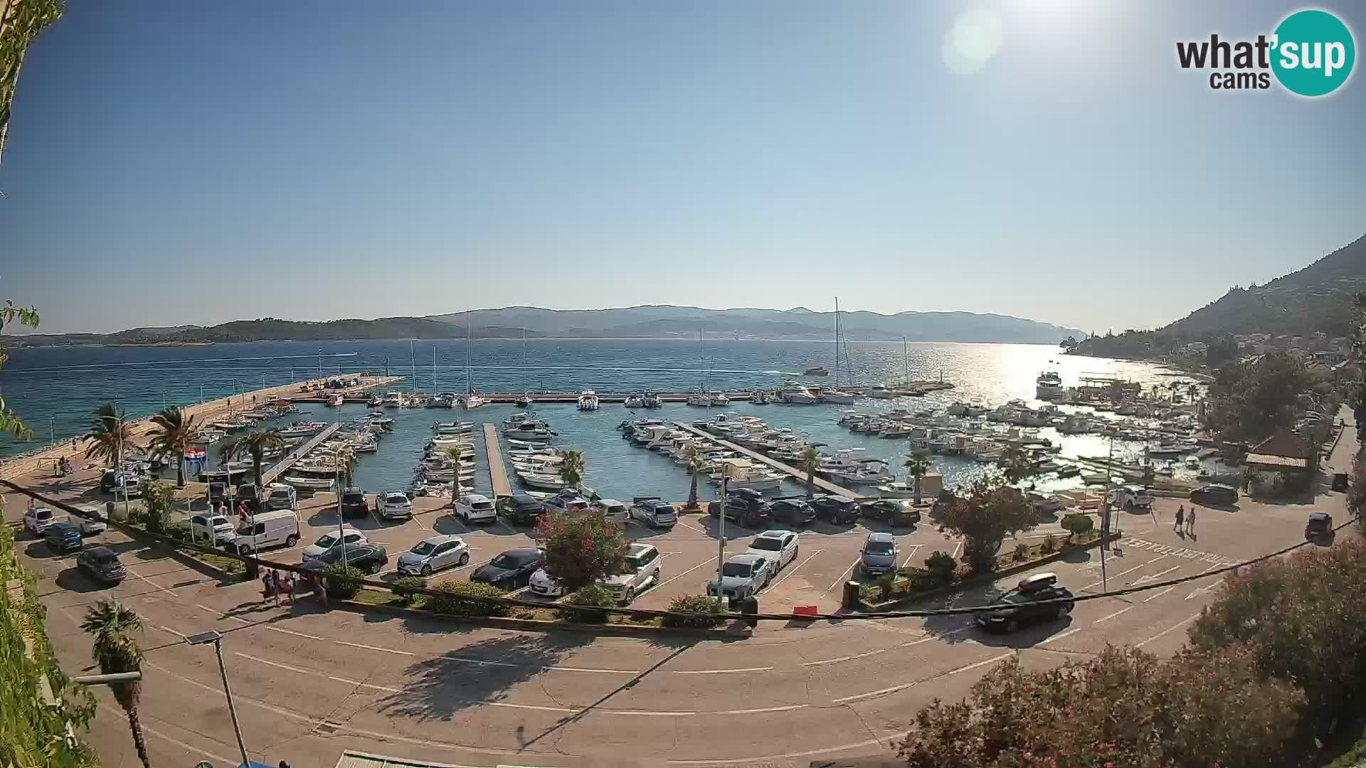 Webcam Orebić Uferpromenade – Fähre nach Korčula Live