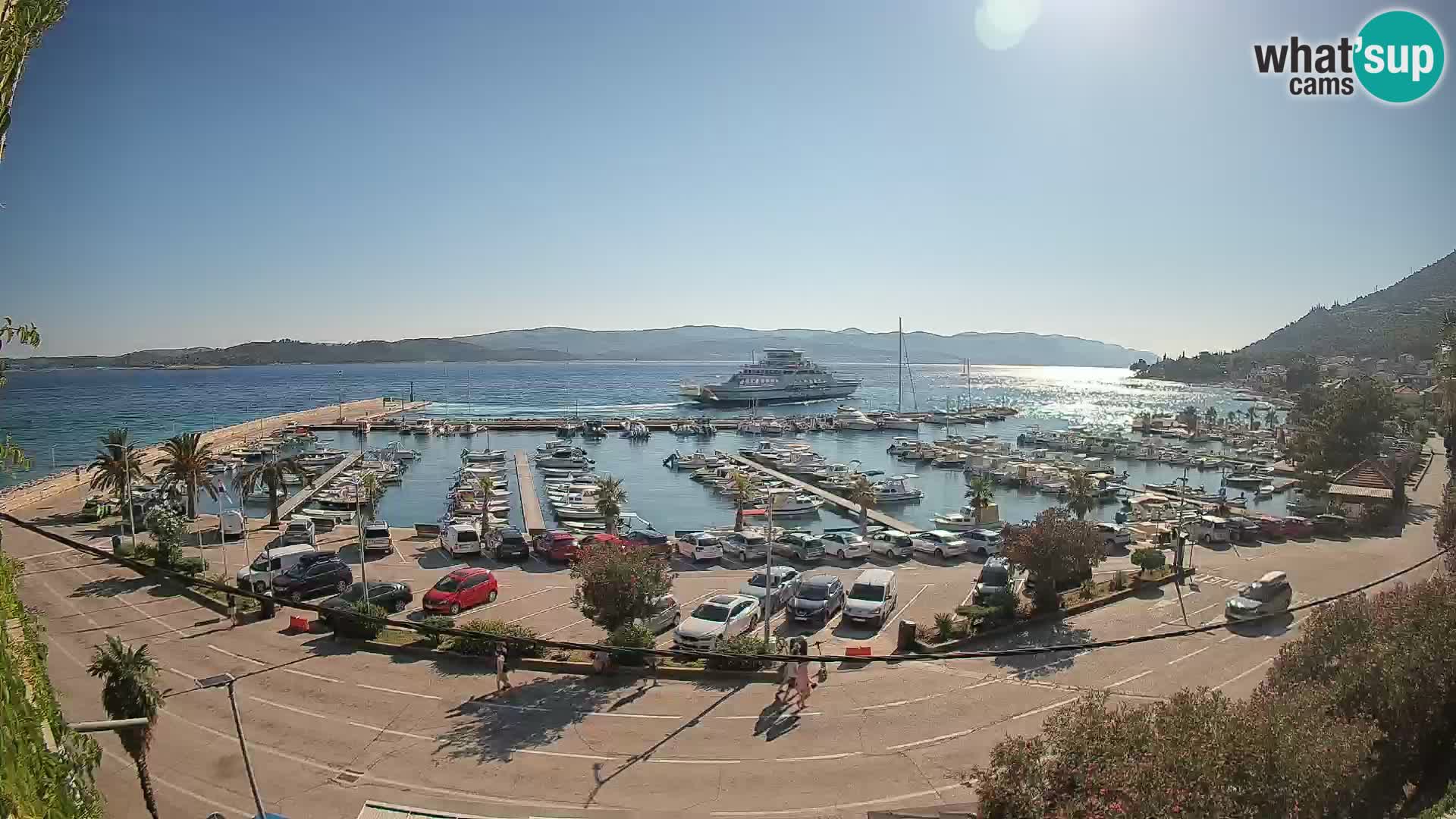 Webcam Orebić Uferpromenade – Fähre nach Korčula Live