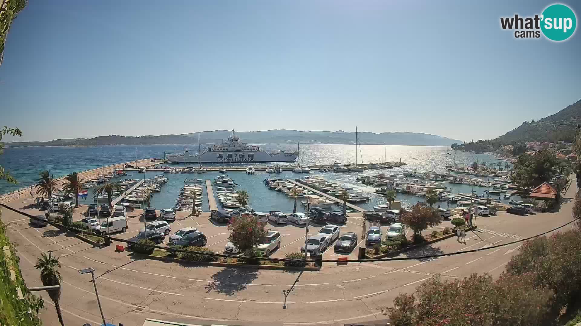 Webcam Orebić Uferpromenade – Fähre nach Korčula Live