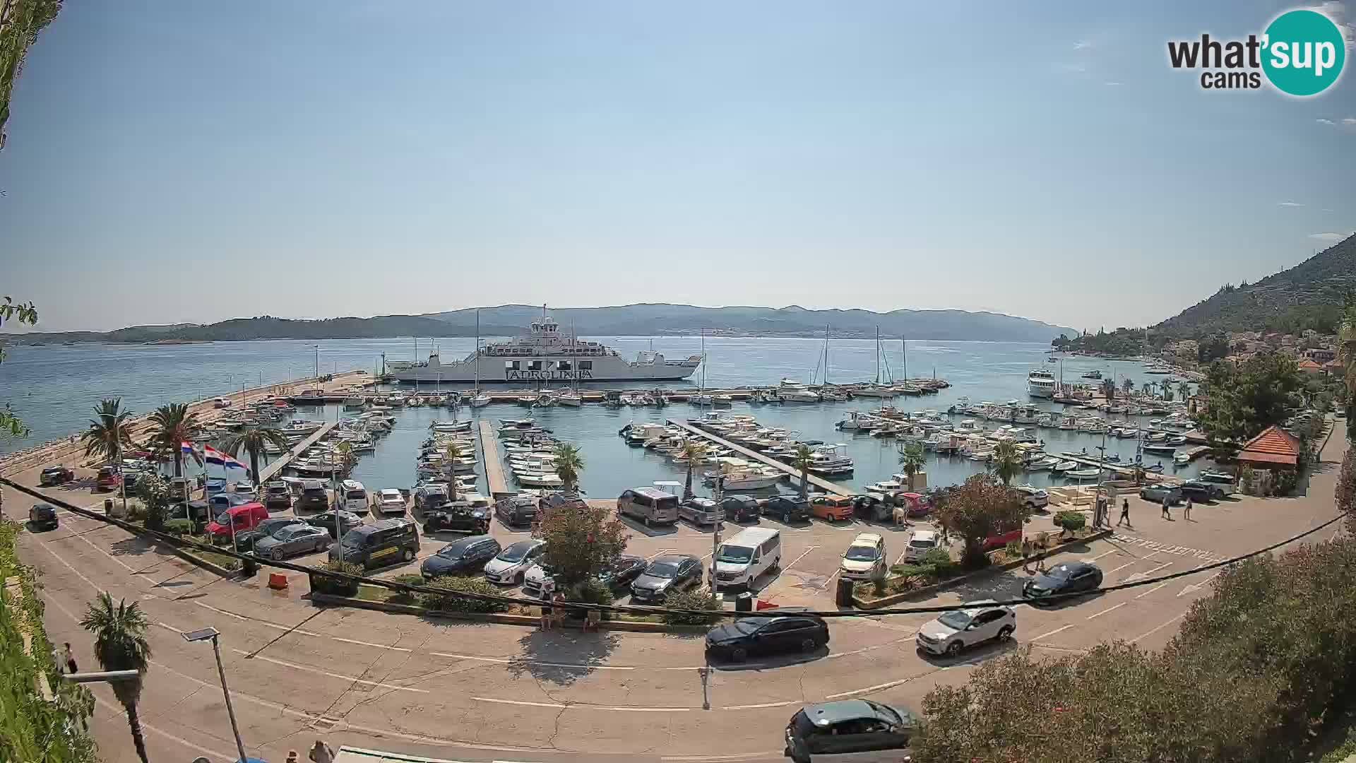 Webcam Orebić Uferpromenade – Fähre nach Korčula Live