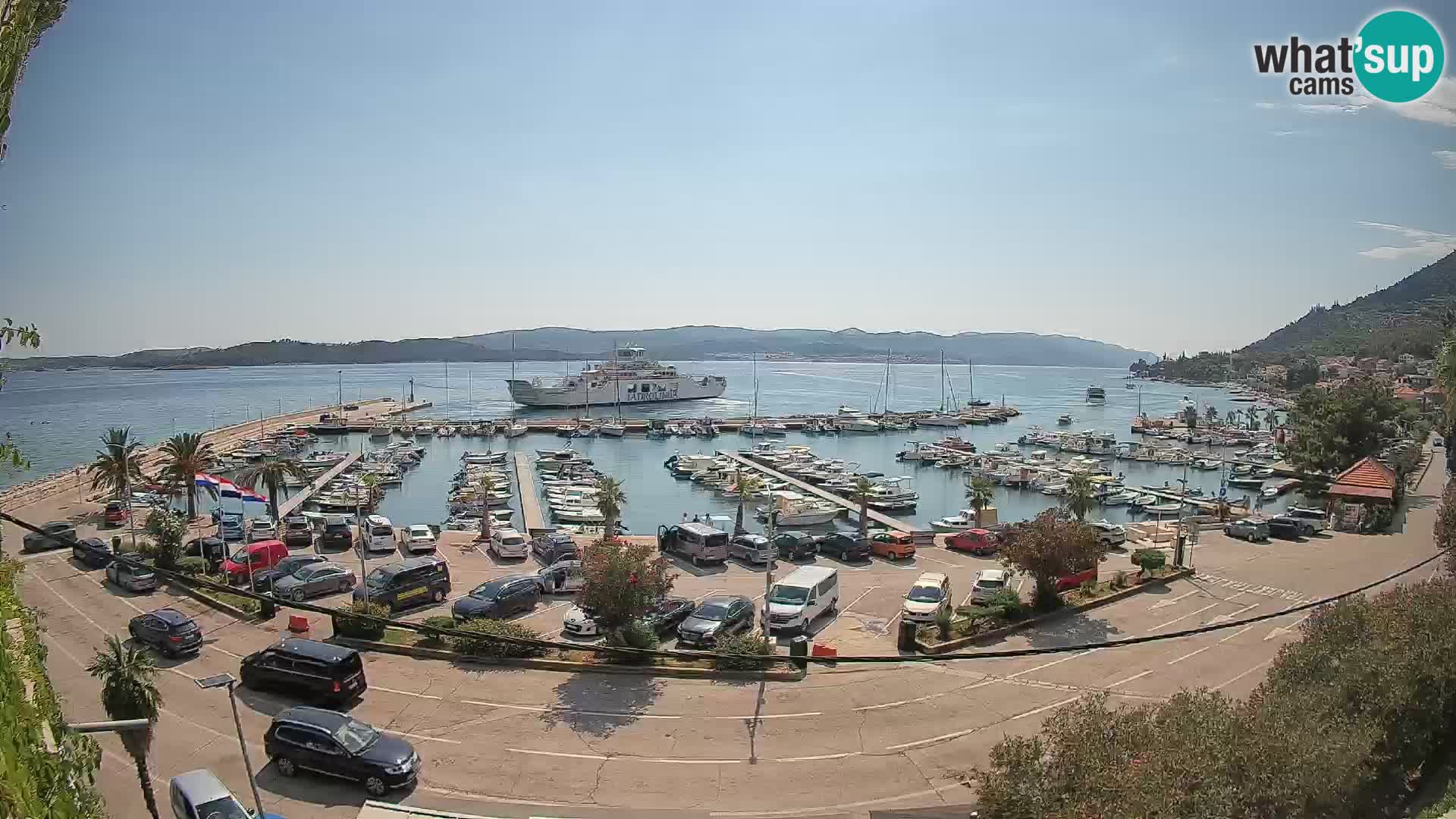 Webcam Orebić Uferpromenade – Fähre nach Korčula Live