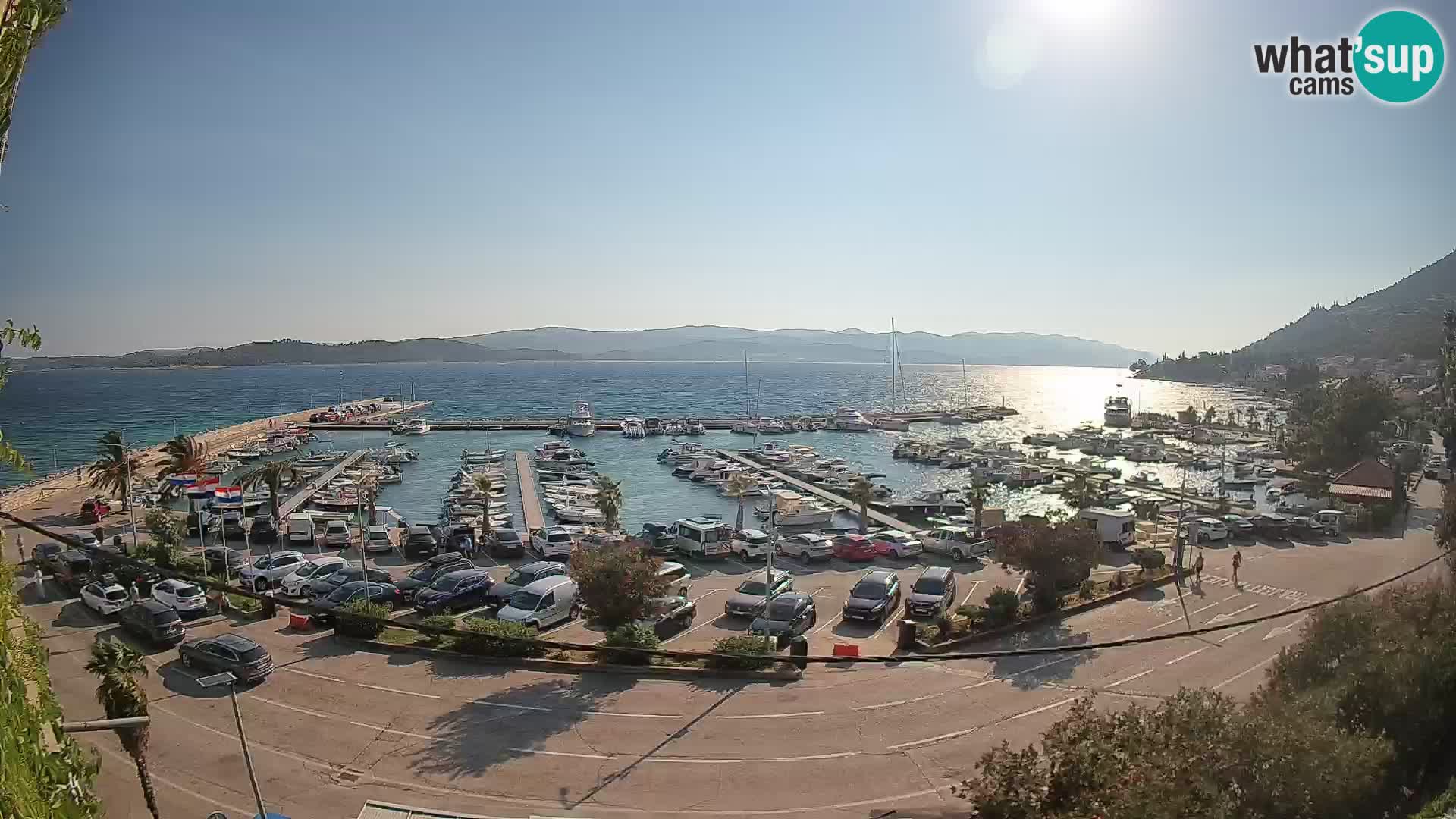 Webcam Orebić Uferpromenade – Fähre nach Korčula Live