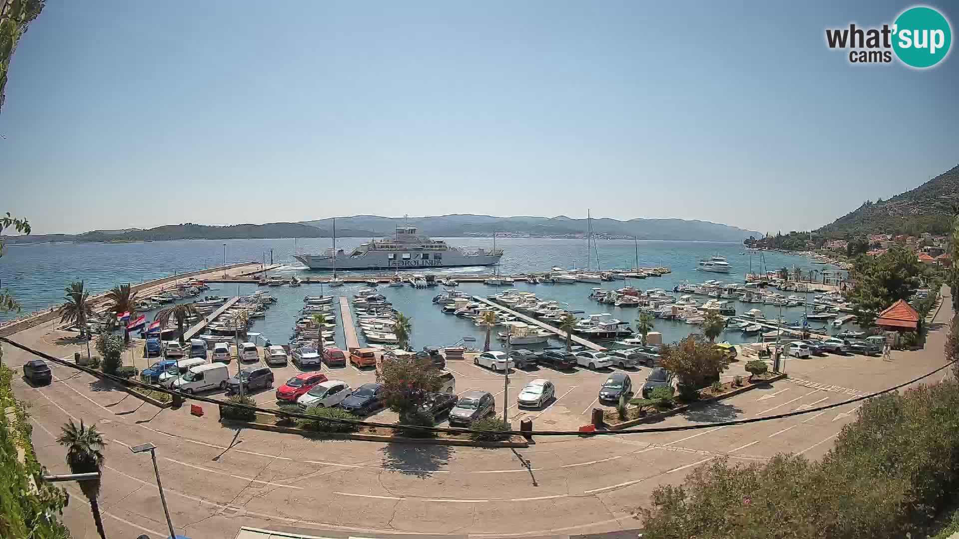 Webcam Orebić Uferpromenade – Fähre nach Korčula Live