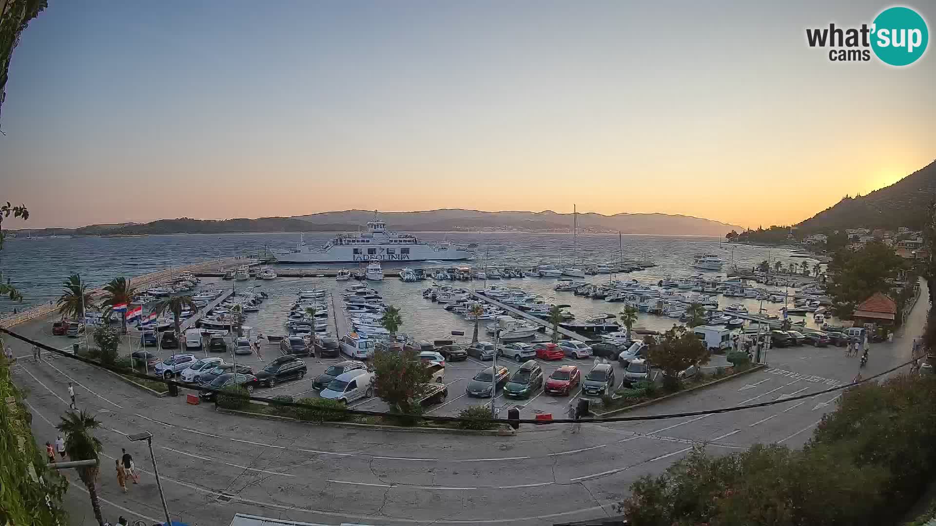 Spletna kamera Orebić Riva – Trajekt za Korčulo v živo