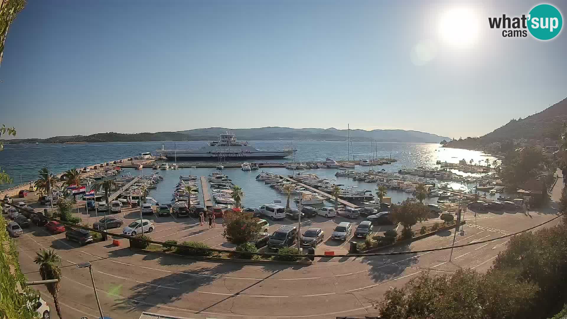 Webcam Orebić Uferpromenade – Fähre nach Korčula Live