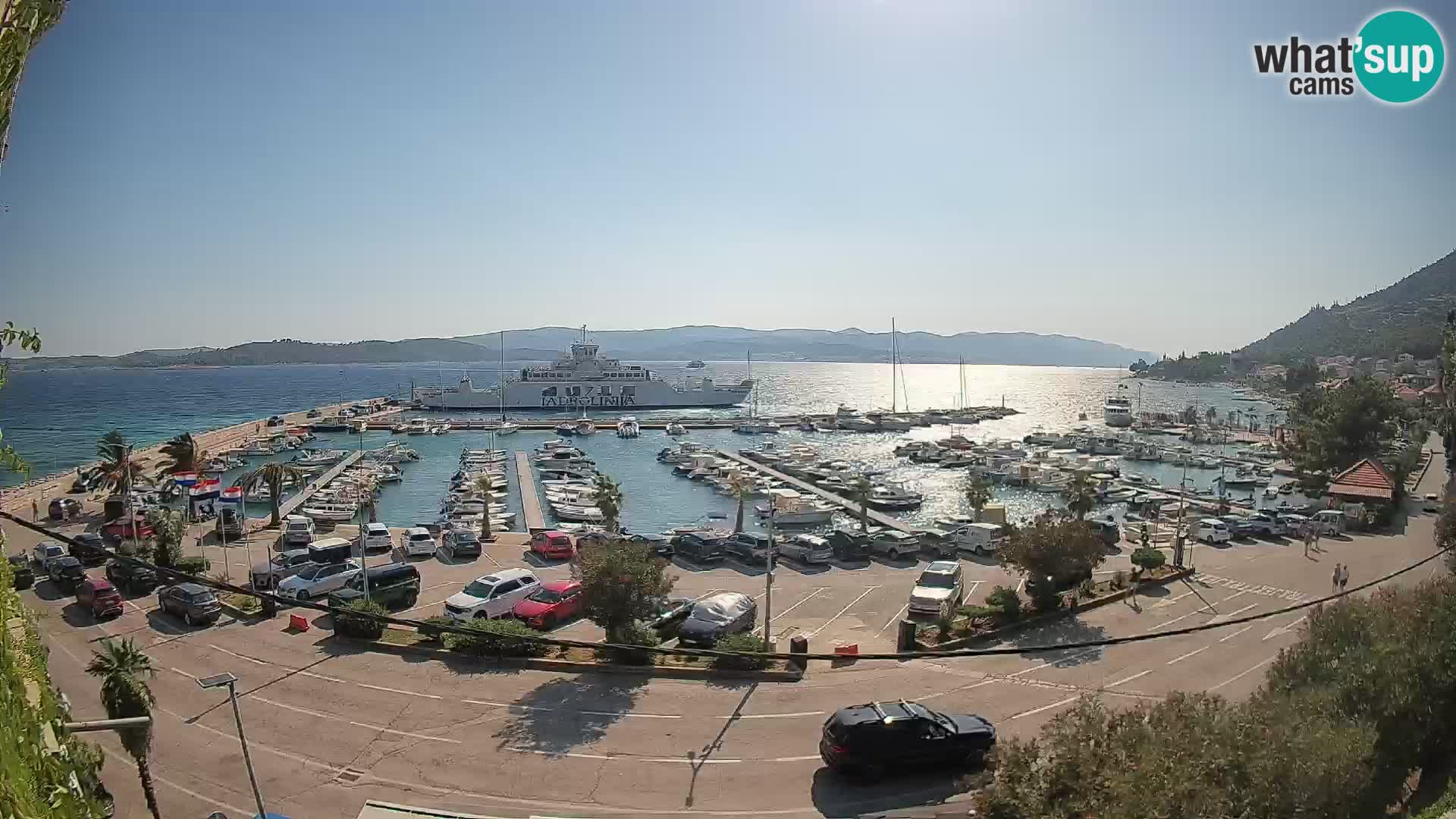 Spletna kamera Orebić Riva – Trajekt za Korčulo v živo