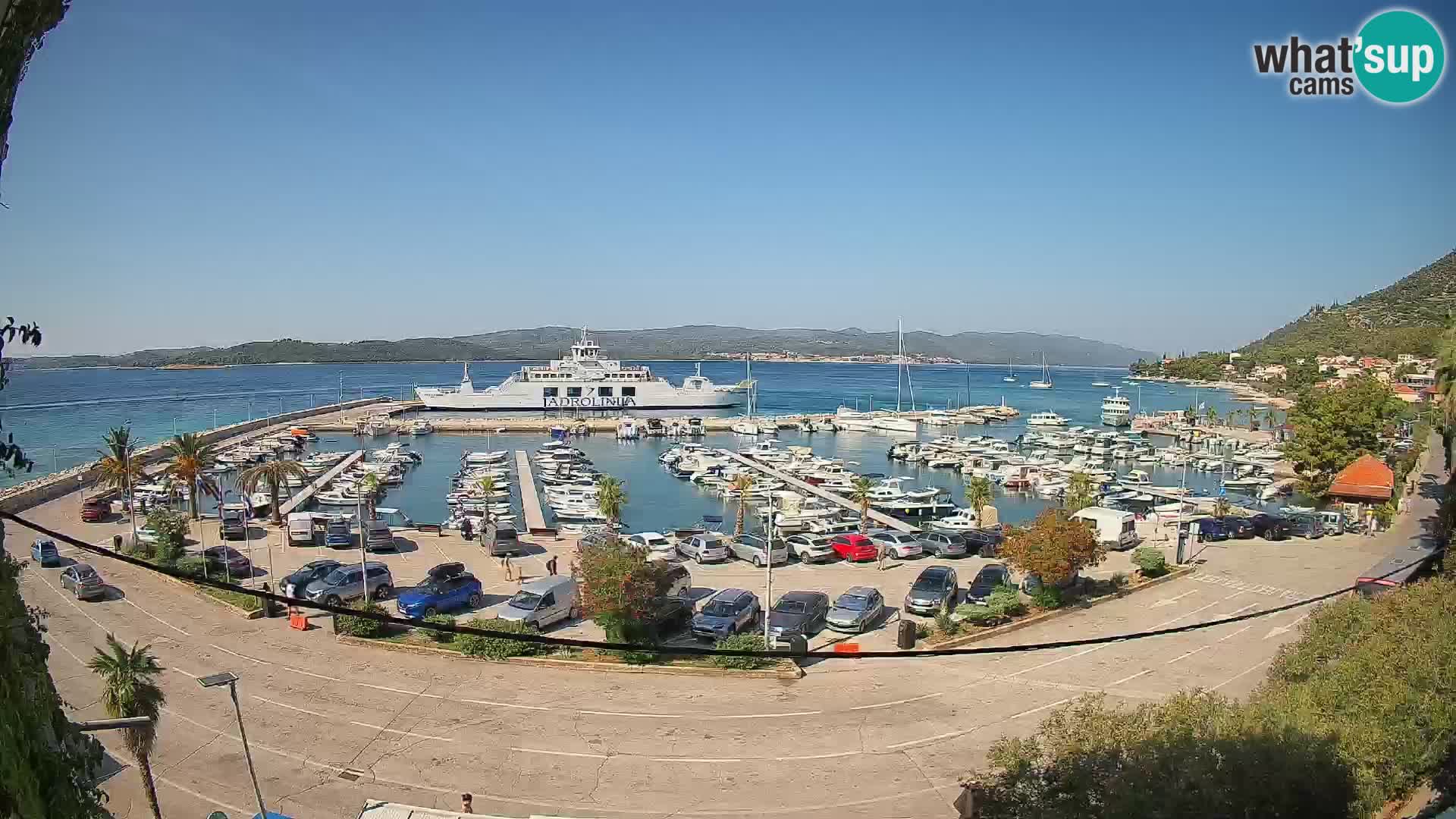 Spletna kamera Orebić Riva – Trajekt za Korčulo v živo