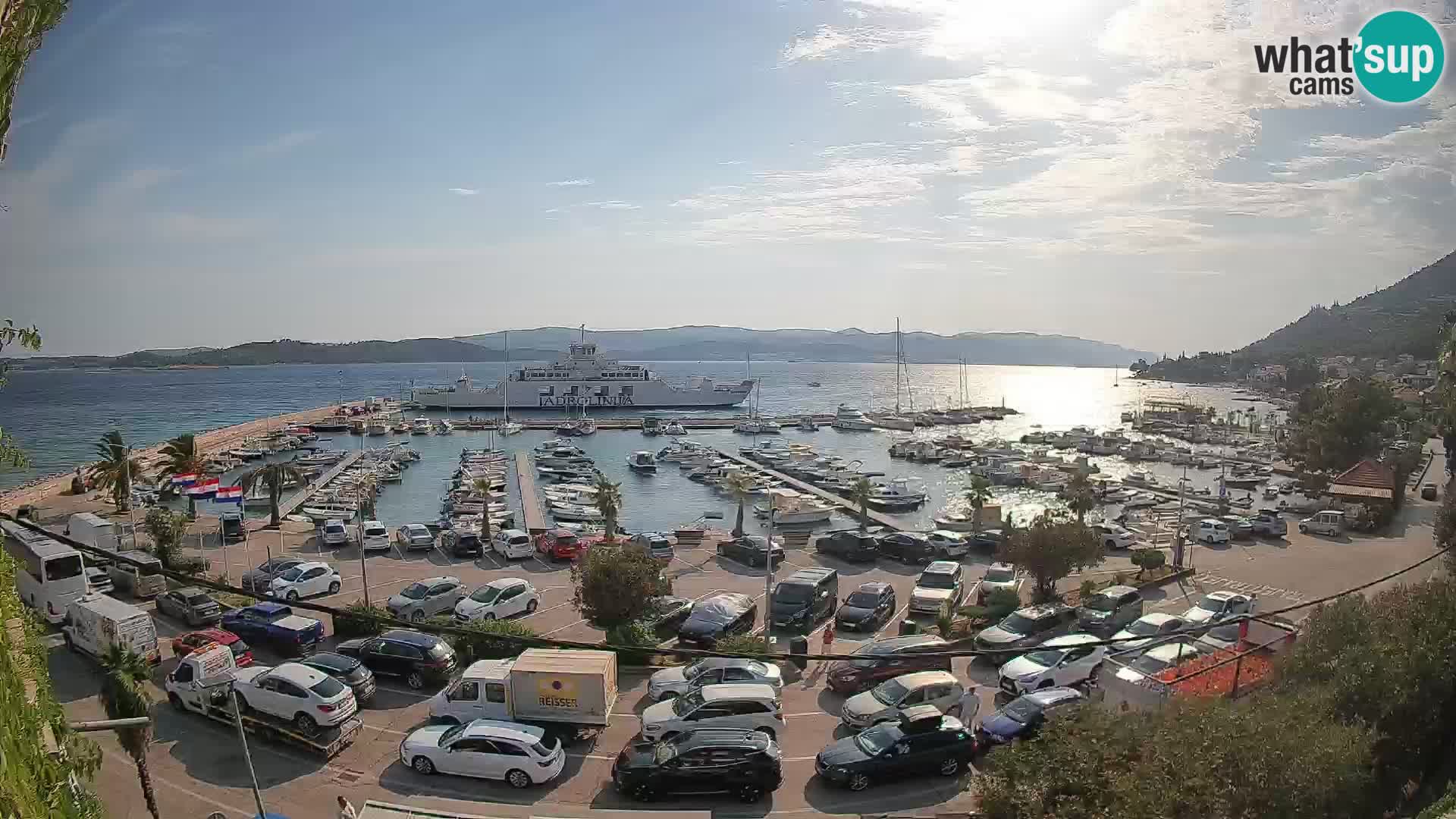 Webcam Orebić Uferpromenade – Fähre nach Korčula Live