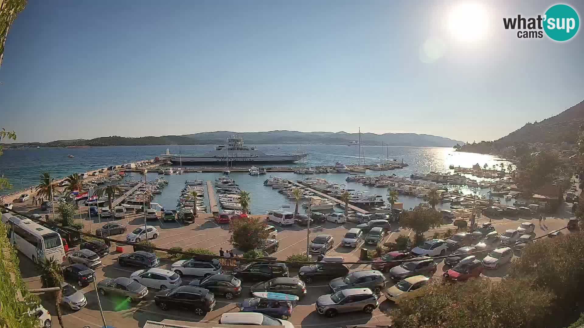 Webcam Orebić Uferpromenade – Fähre nach Korčula Live