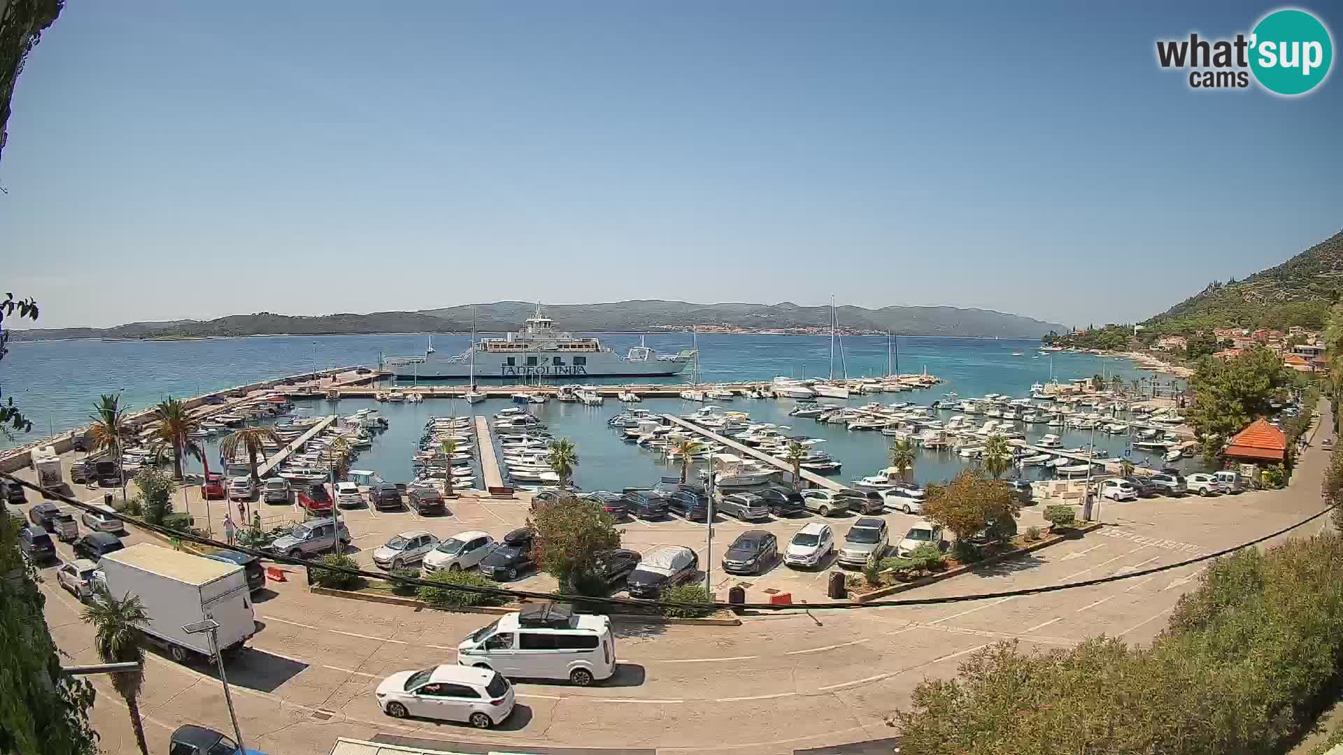 Webcam Orebić Uferpromenade – Fähre nach Korčula Live