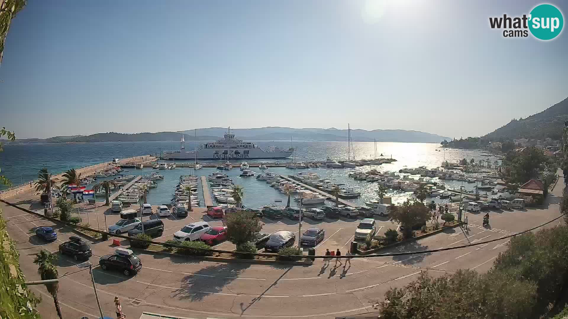Spletna kamera Orebić Riva – Trajekt za Korčulo v živo