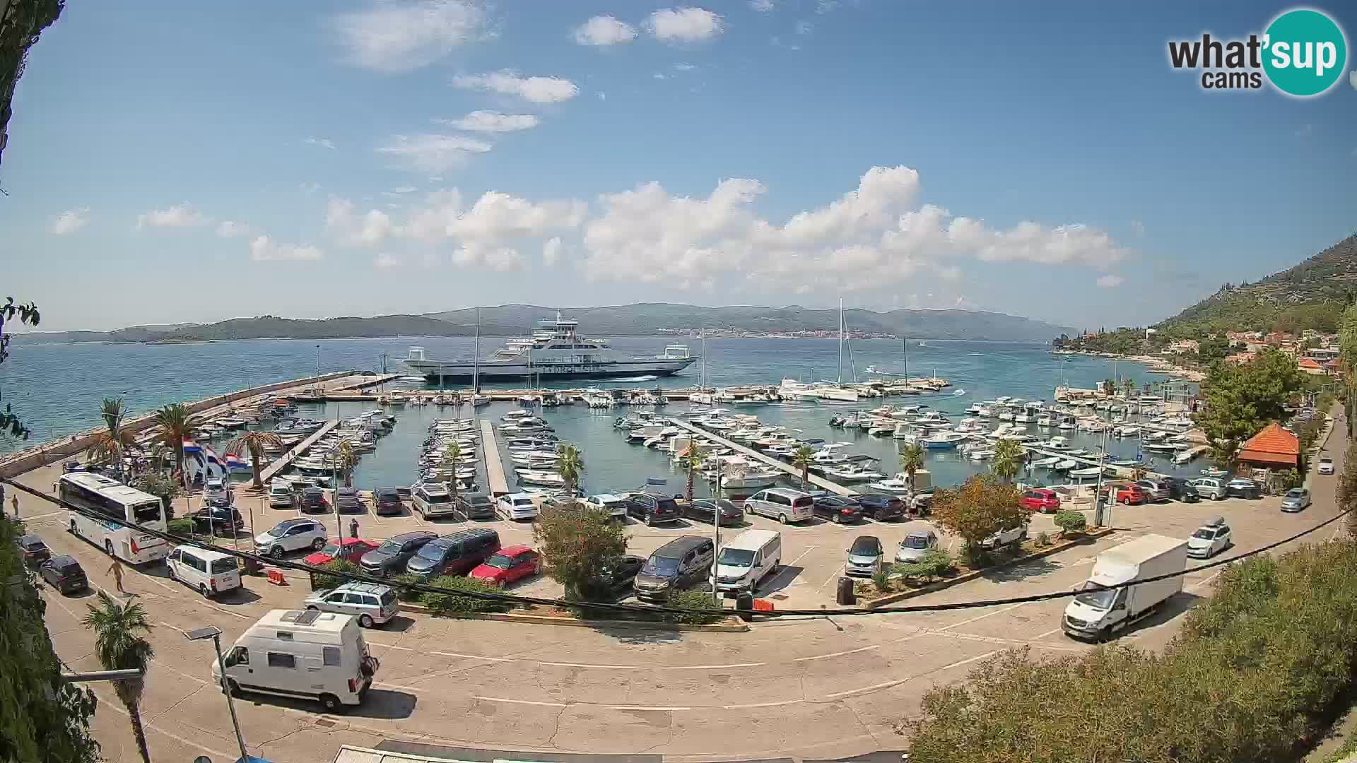 Webcam Orebić Uferpromenade – Fähre nach Korčula Live