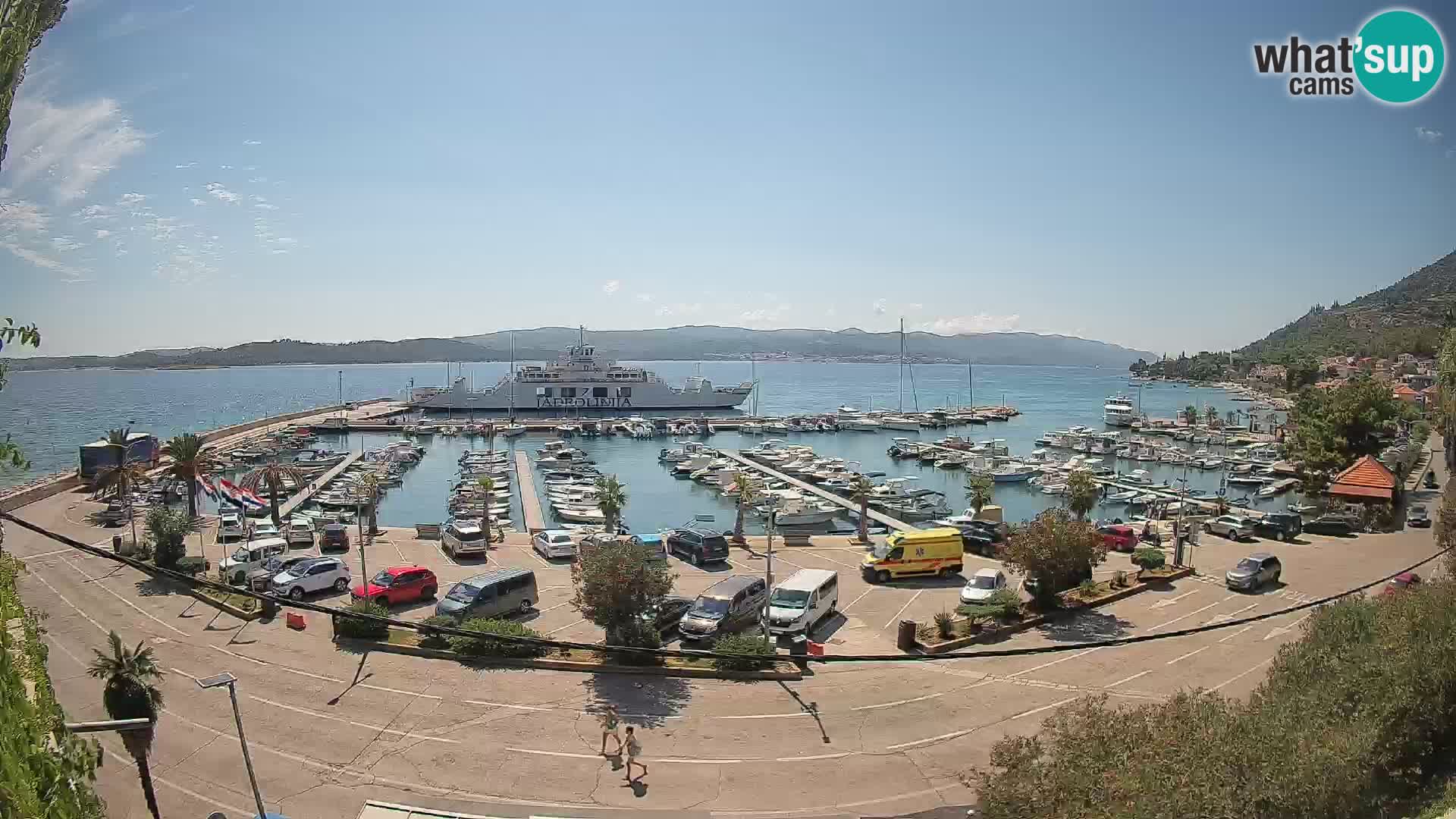 Spletna kamera Orebić Riva – Trajekt za Korčulo v živo