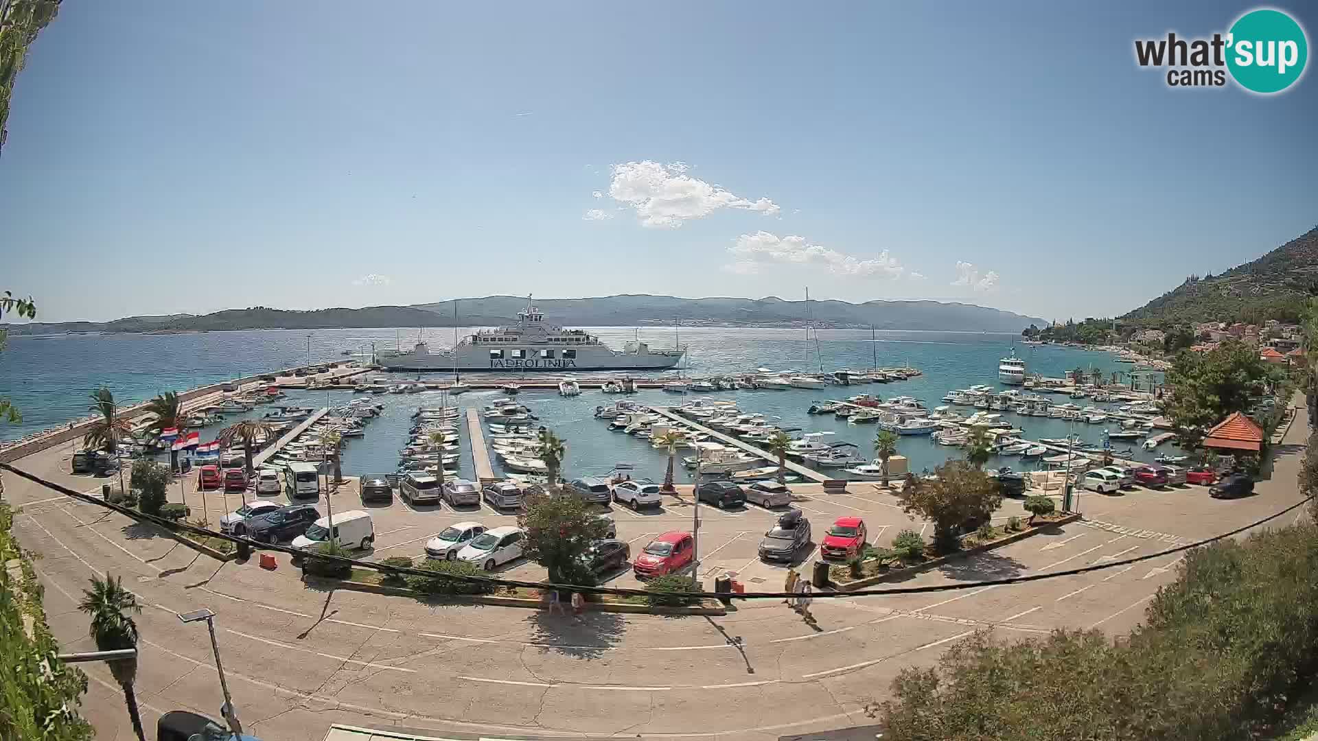 Webcam Orebić Riva – Ferry a Korčula en vivo