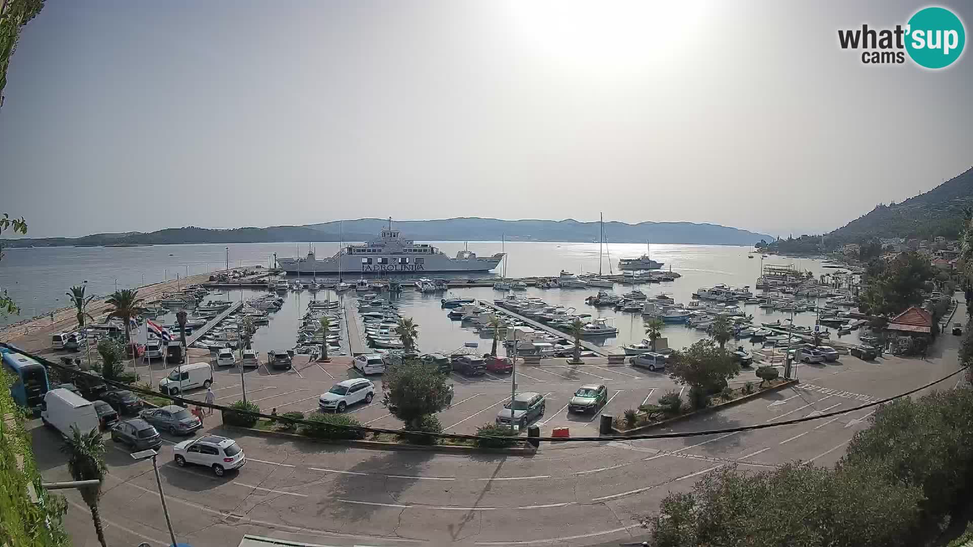 Webcam Orebić Uferpromenade – Fähre nach Korčula Live