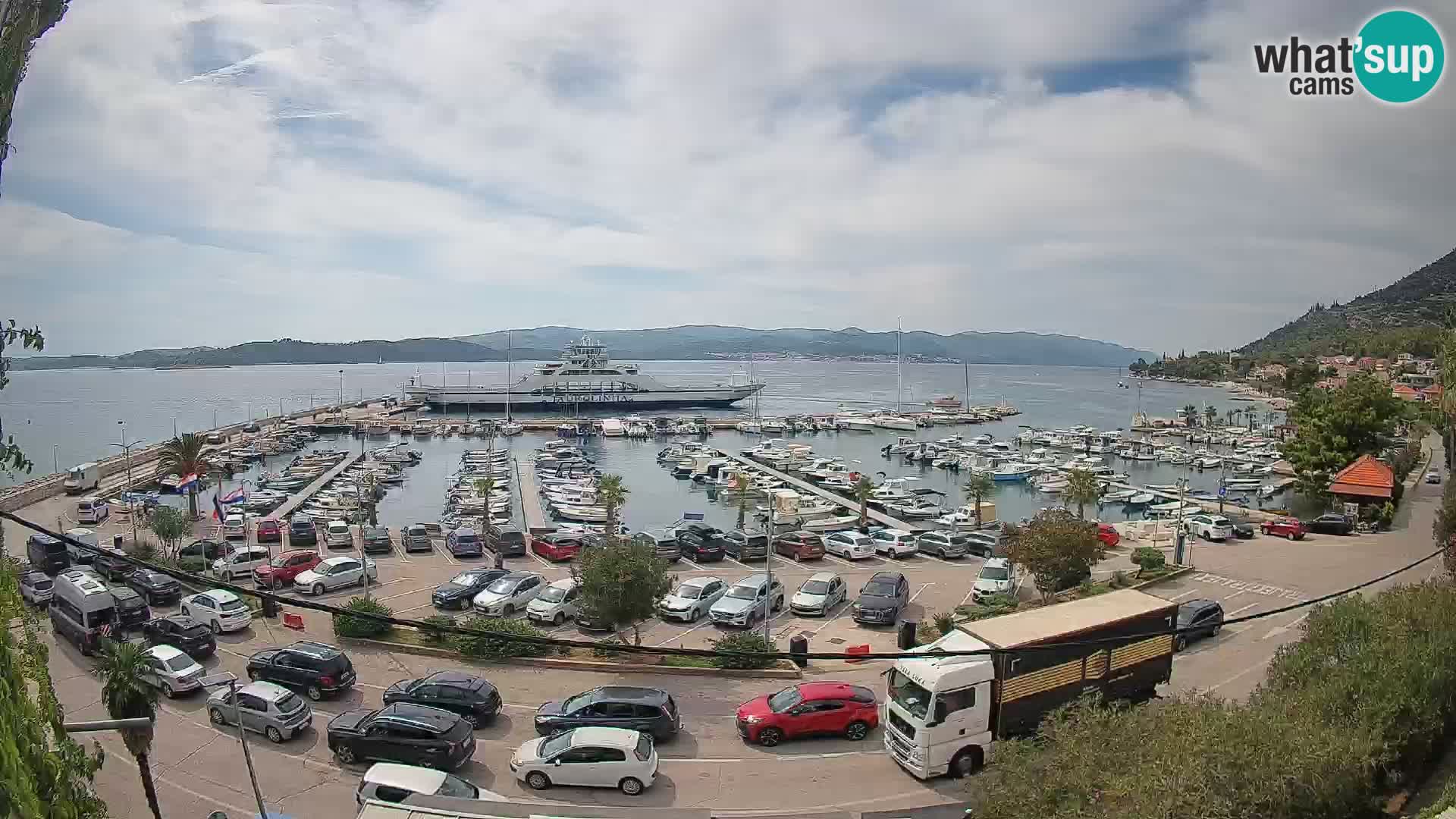 Spletna kamera Orebić Riva – Trajekt za Korčulo v živo