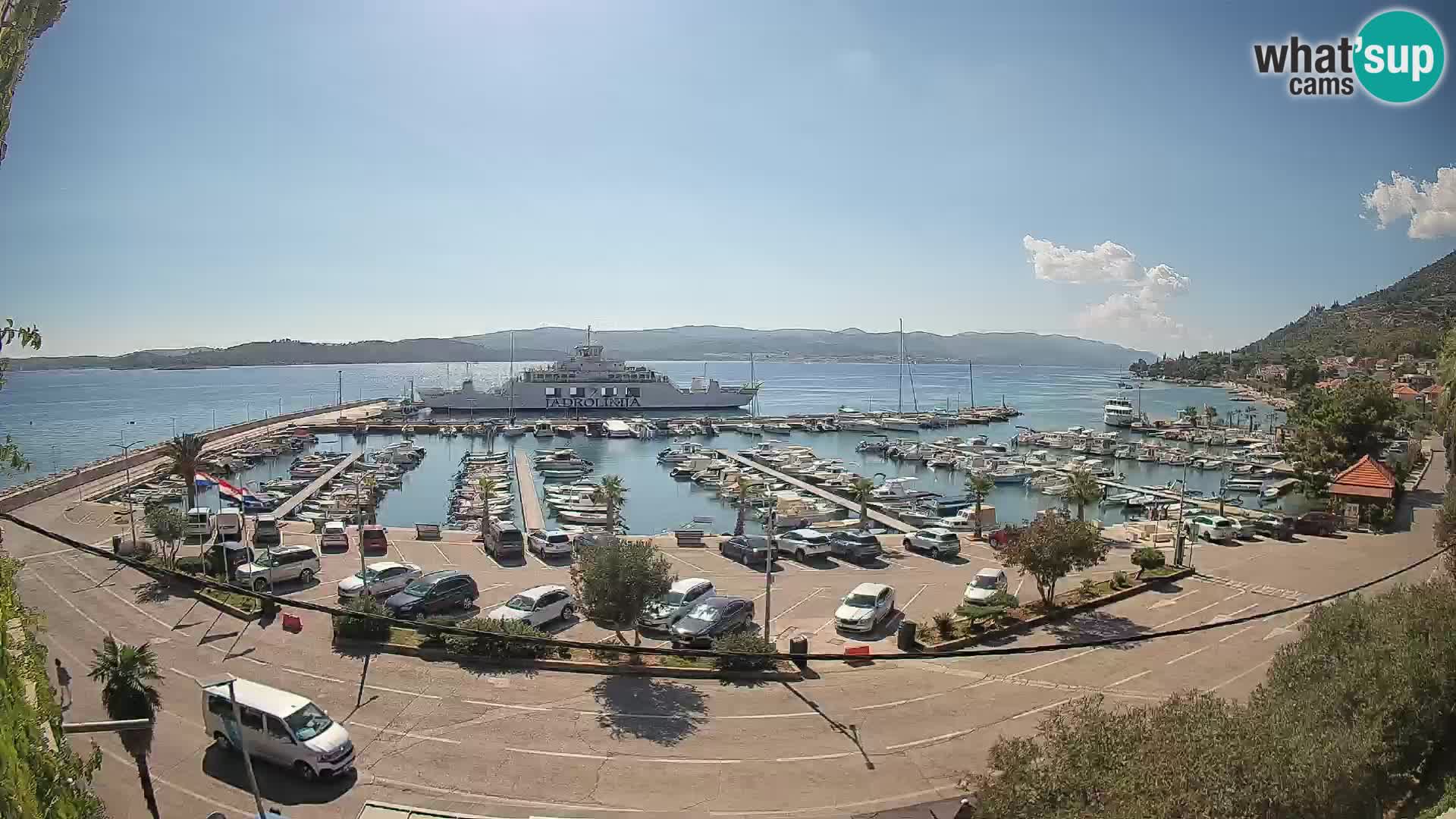 Webcam Orebić Uferpromenade – Fähre nach Korčula Live