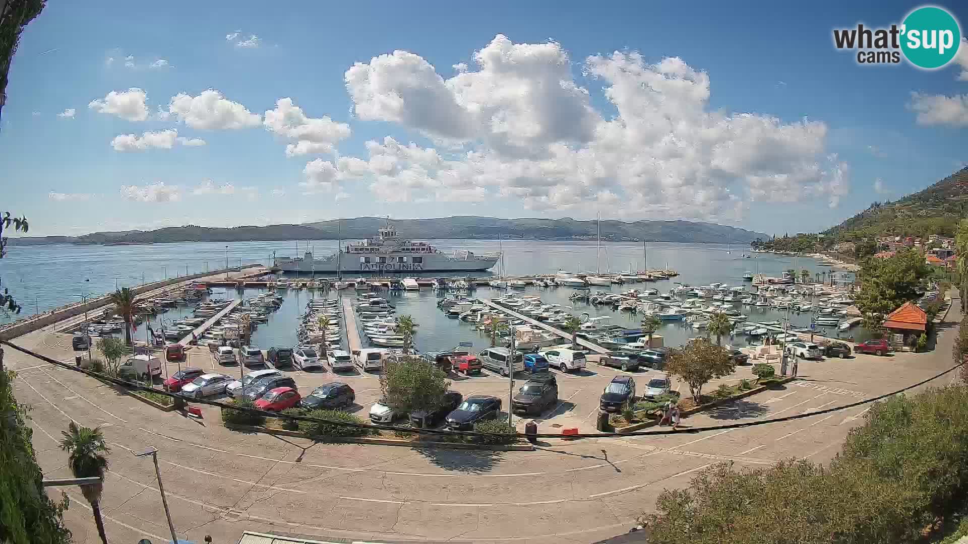 Spletna kamera Orebić Riva – Trajekt za Korčulo v živo