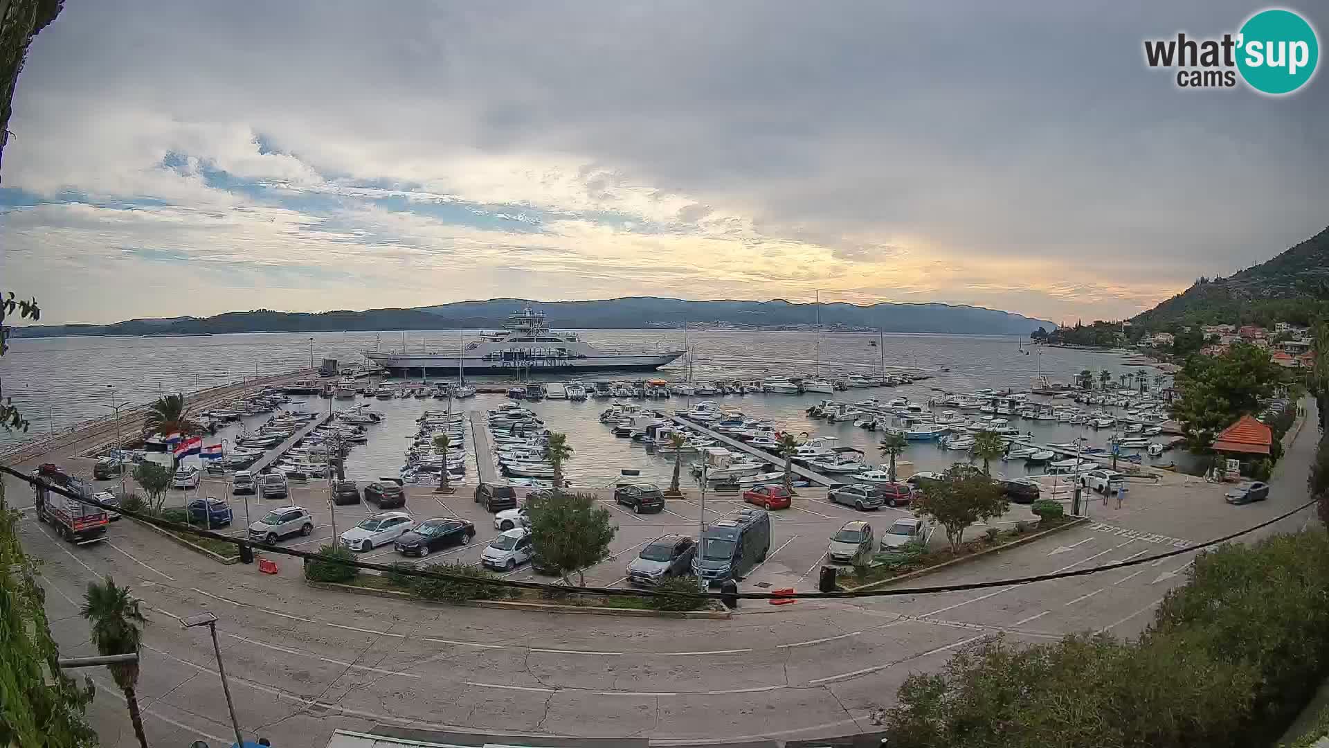 Webcam Orebić Uferpromenade – Fähre nach Korčula Live
