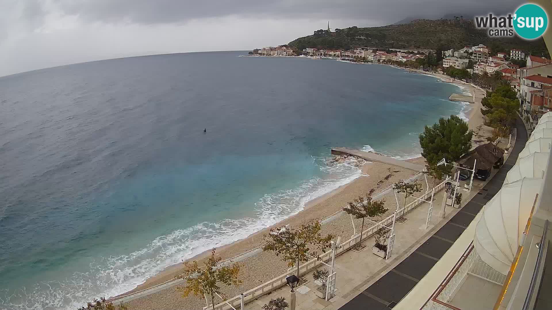 Panorama della spiaggia a Podgora