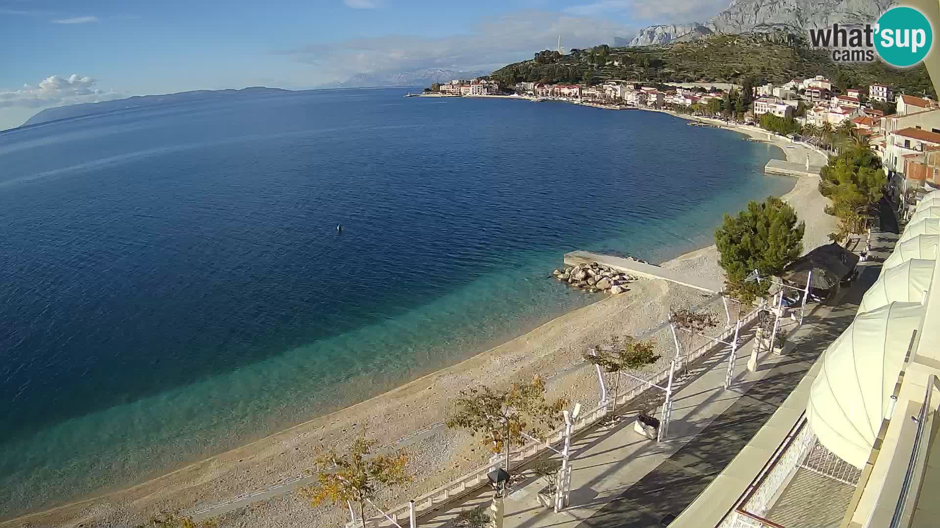 Razgled na plažo v Podgori