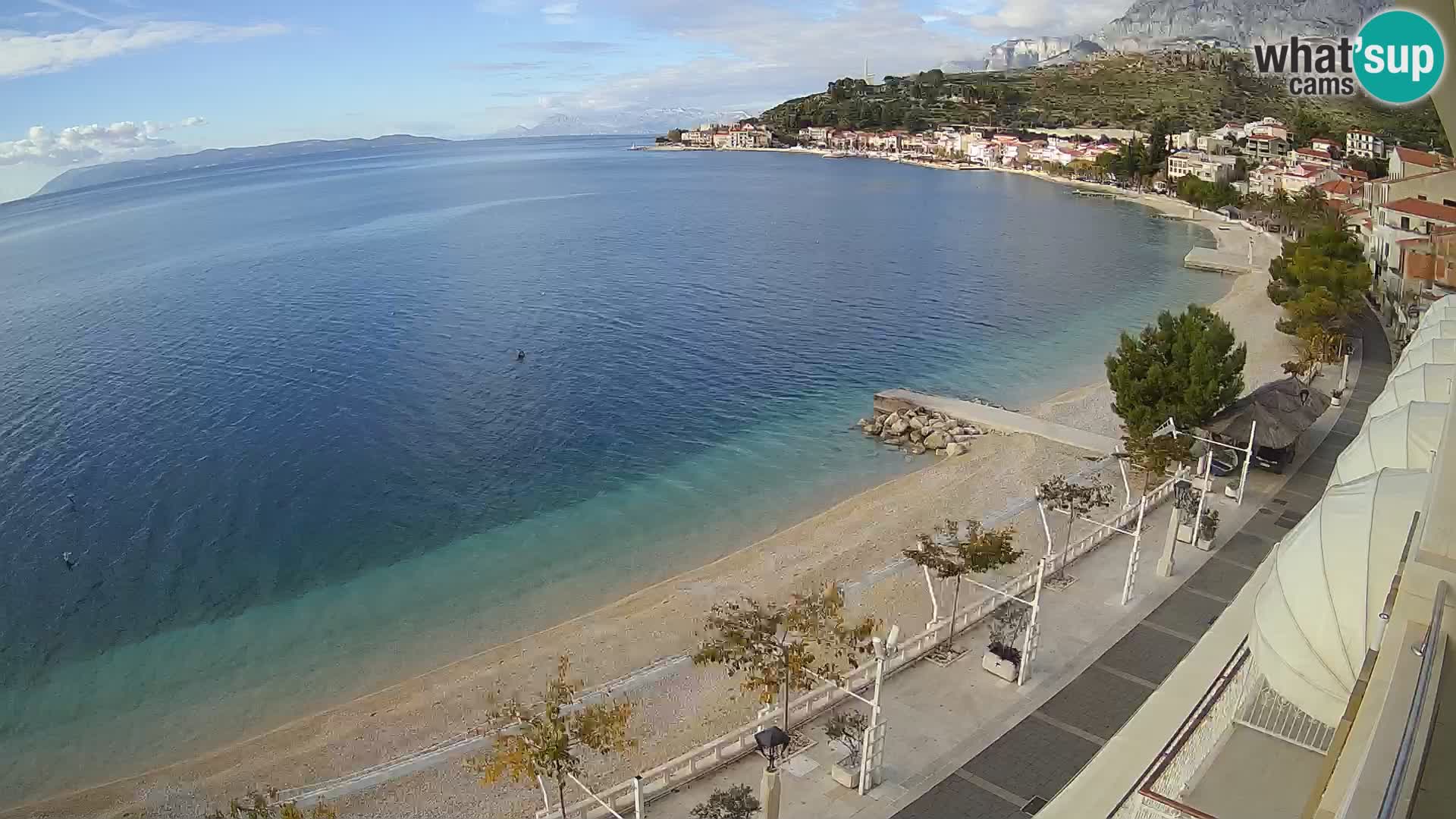 Razgled na plažo v Podgori