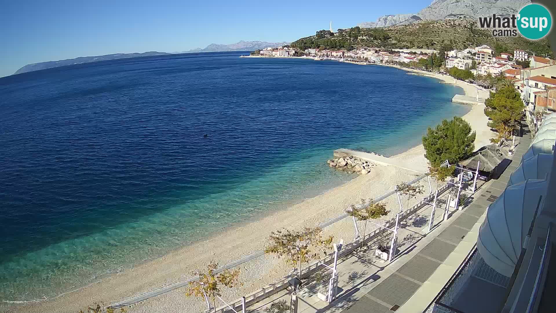 Razgled na plažo v Podgori