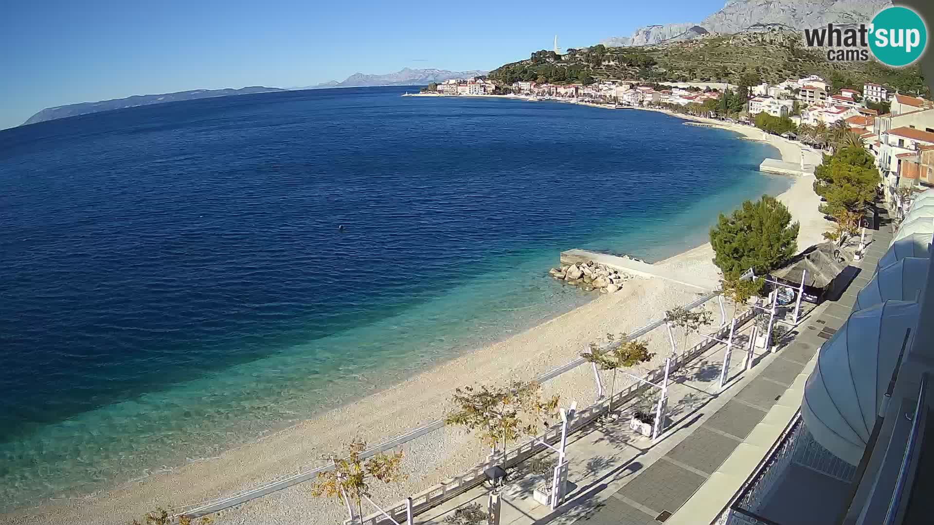 Razgled na plažo v Podgori