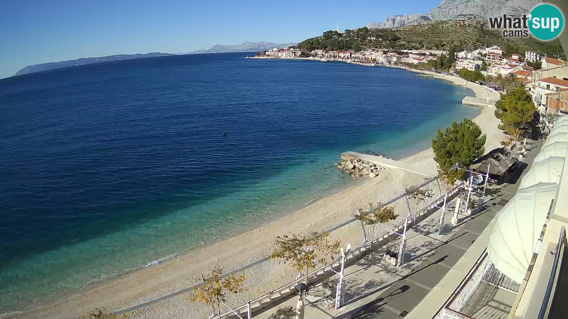 Razgled na plažo v Podgori